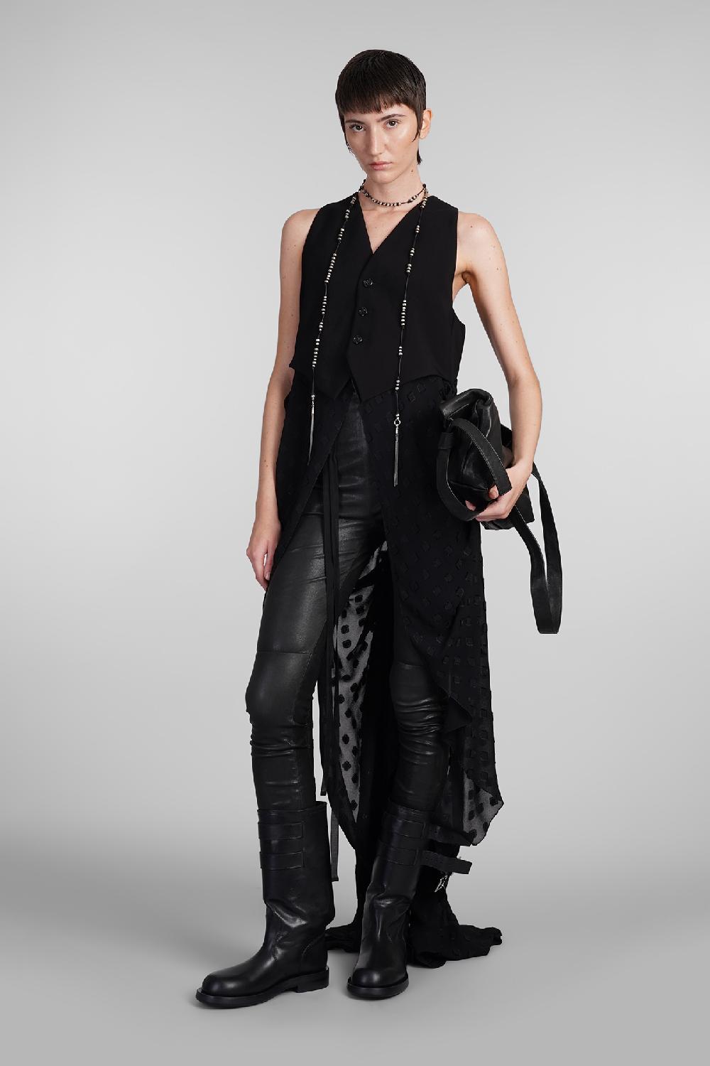 Deliberti Ann Demeulemeester Abito thyra in viscosa nera cod. 409433 - Deliberti The Luxury Shopping Sottocosto