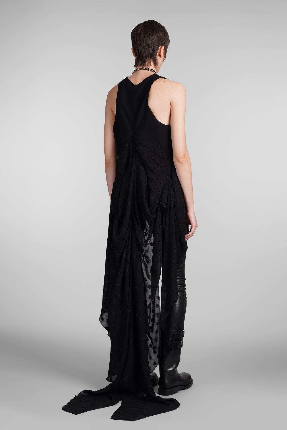 Deliberti Ann Demeulemeester Abito thyra in viscosa nera cod. 409433 - Deliberti The Luxury Shopping Sottocosto