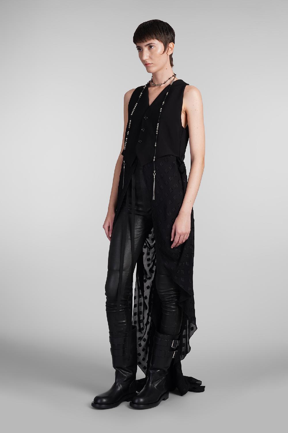Deliberti Ann Demeulemeester Abito thyra in viscosa nera cod. 409433 - Deliberti The Luxury Shopping Sottocosto