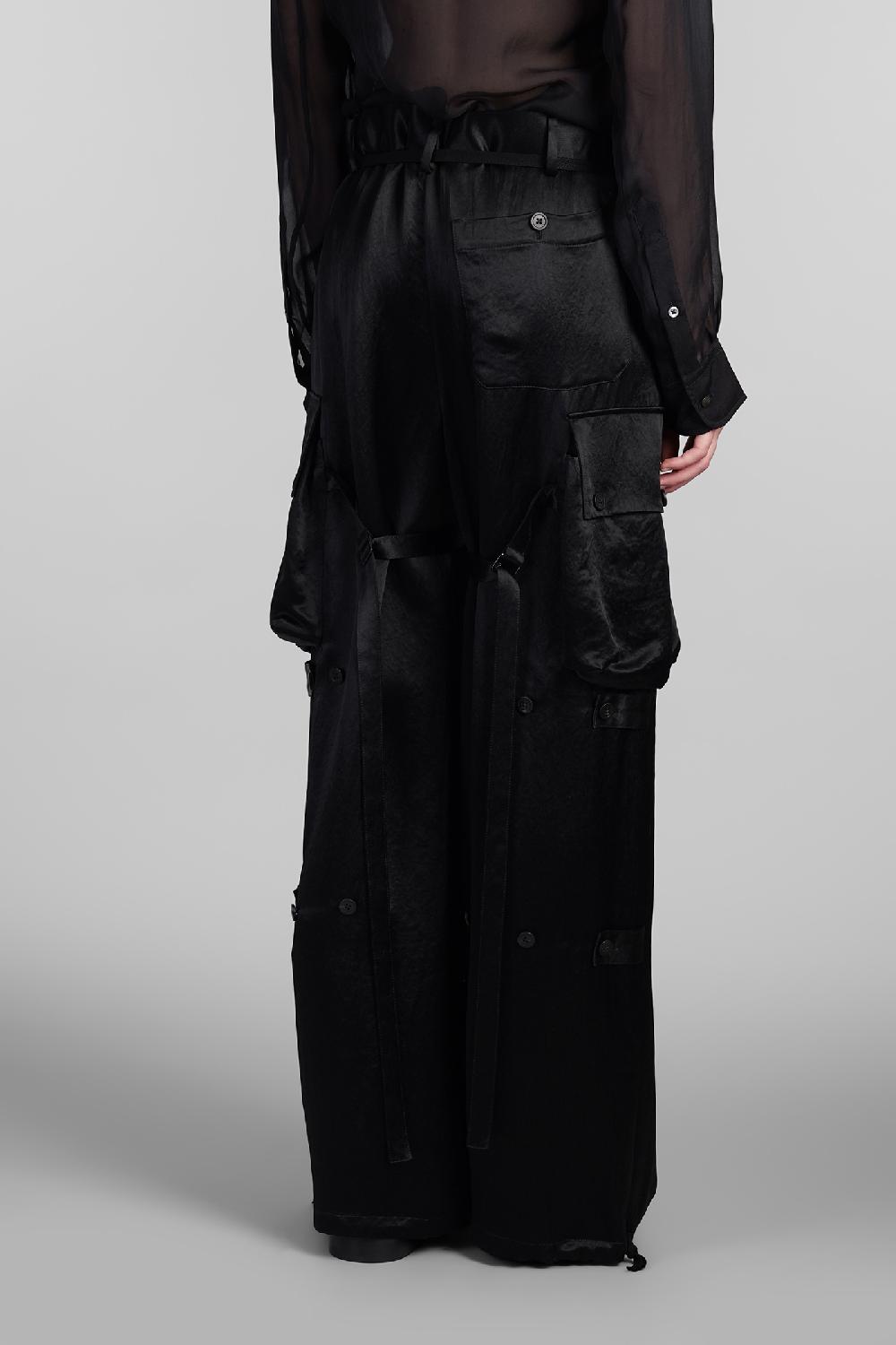 Deliberti Ann Demeulemeester Pantalone lare in acetato nero cod. 409443 - Deliberti The Luxury Shopping Presa