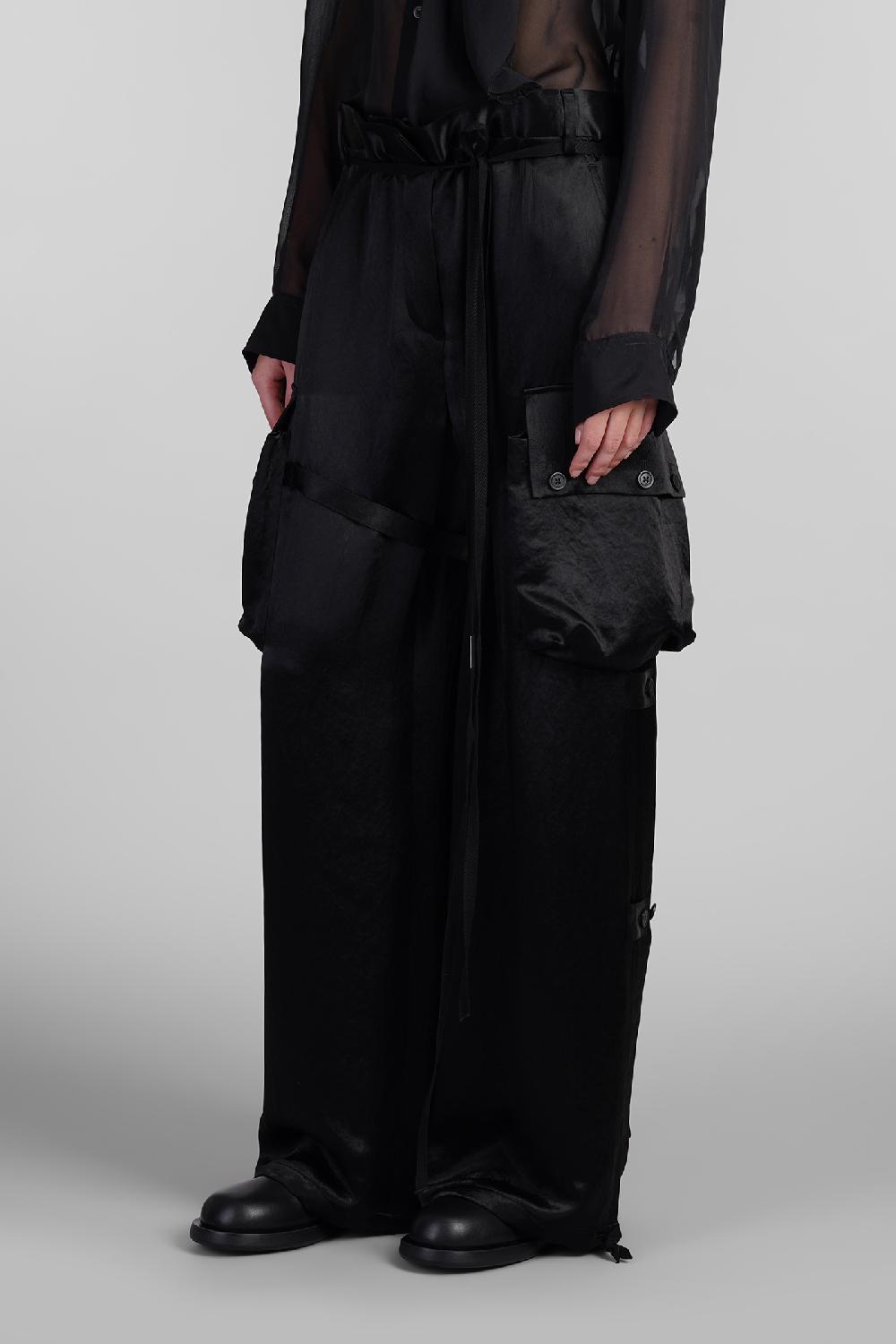 Deliberti Ann Demeulemeester Pantalone lare in acetato nero cod. 409443 - Deliberti The Luxury Shopping Presa