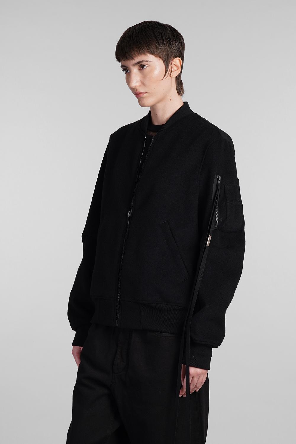 Deliberti Ann Demeulemeester Bomber barbara in lana nera cod. 409444 - Deliberti The Luxury Shopping Sconto