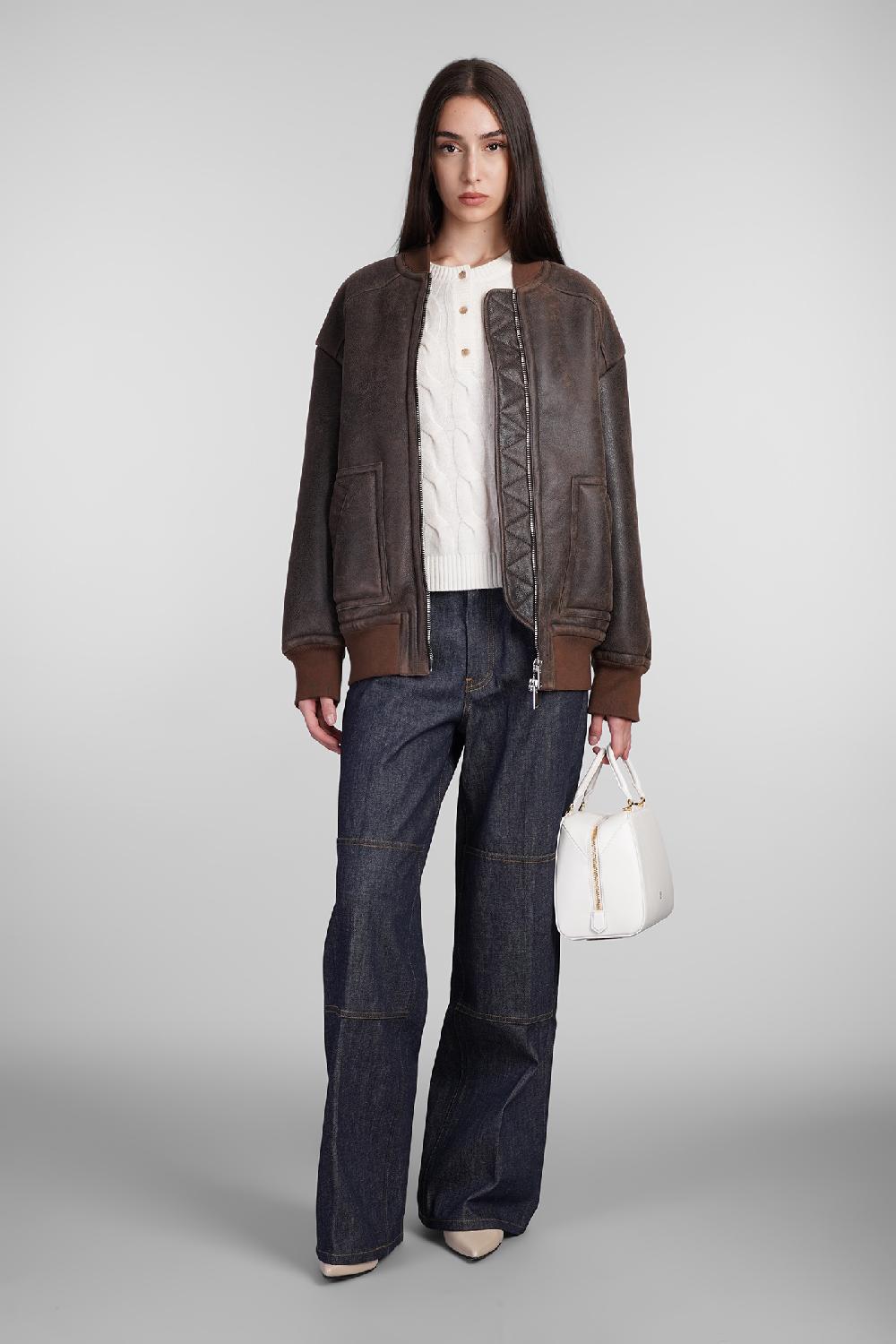 Deliberti Blancha Bomber in pelle marrone cod. 407906 - Deliberti The Luxury Shopping Outlet