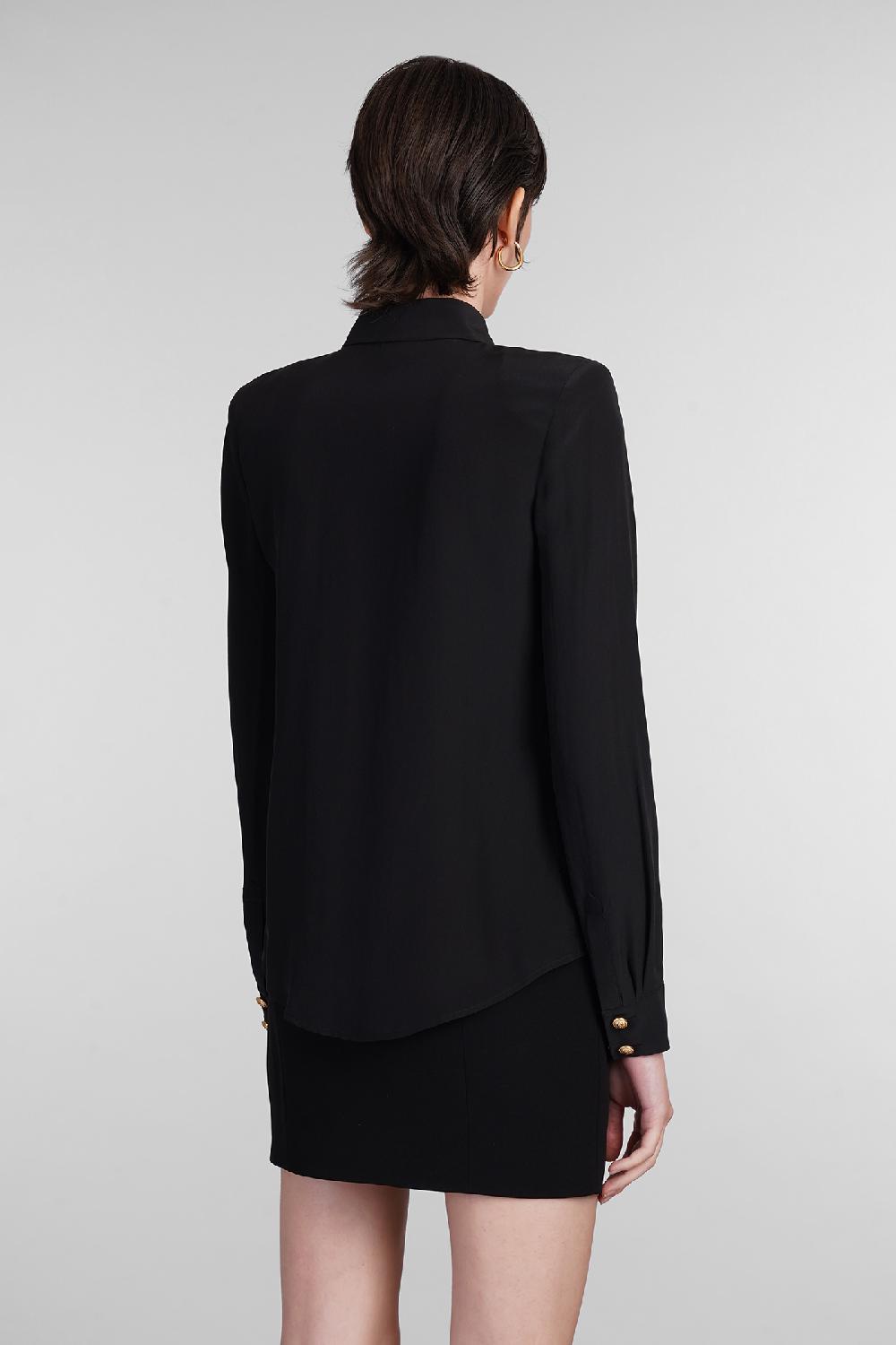 Deliberti Balmain Camicia in seta nera cod. 403032 - Deliberti The Luxury Shopping Vendita Calda