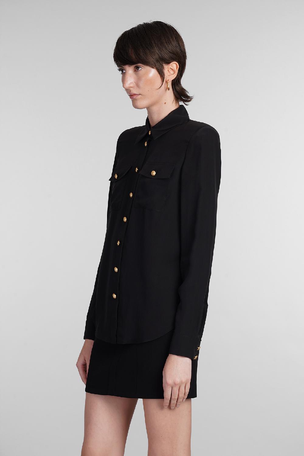 Deliberti Balmain Camicia in seta nera cod. 403032 - Deliberti The Luxury Shopping Vendita Calda