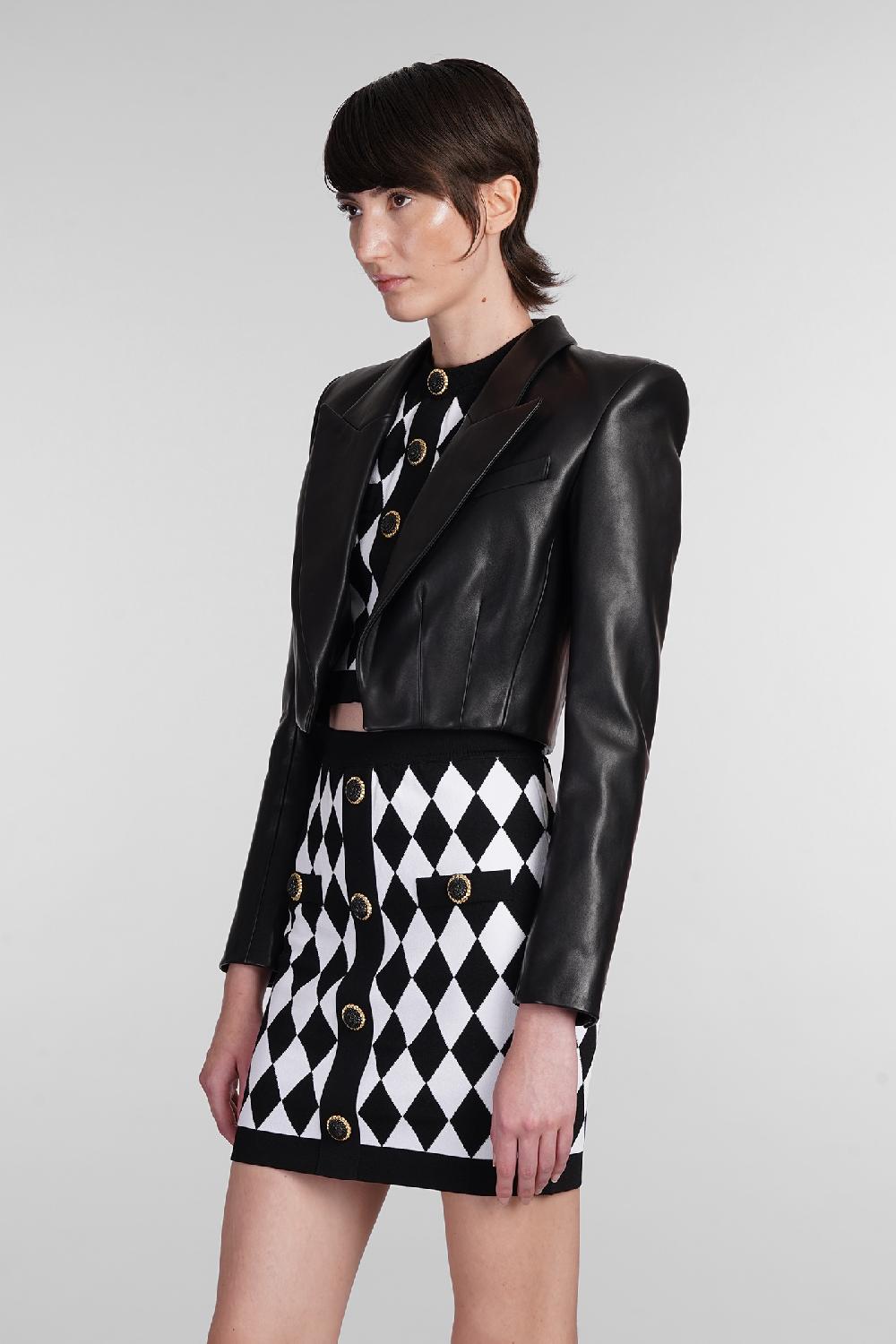 Deliberti Balmain Blazer in pelle nera cod. 403043 - Deliberti The Luxury Shopping Italia