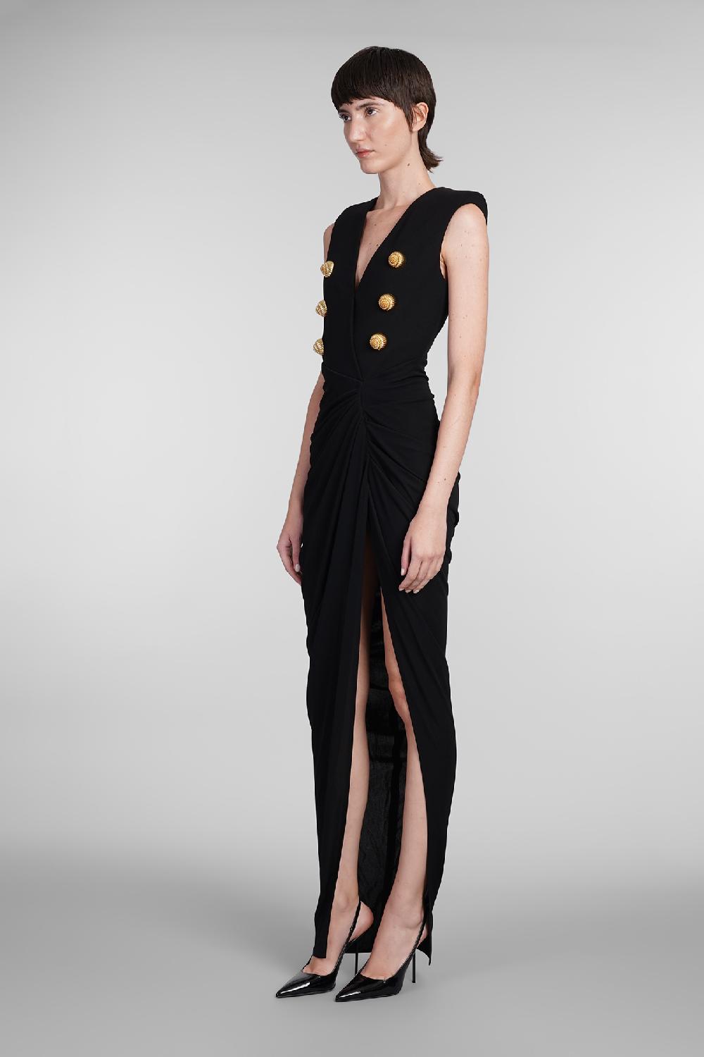 Deliberti Balmain Abito in viscosa nera cod. 406837 - Deliberti The Luxury Shopping Soddisfazione Garantita