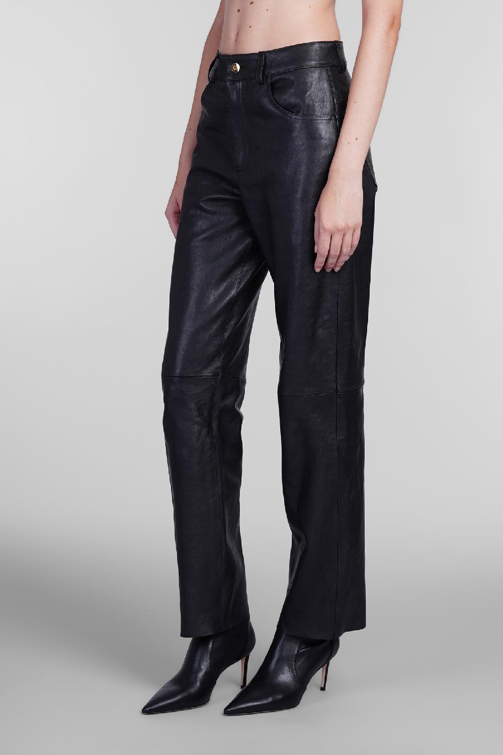 Deliberti Blumarine Pantalone in pelle nera cod. 405284 - Deliberti The Luxury Shopping Consegna Veloce