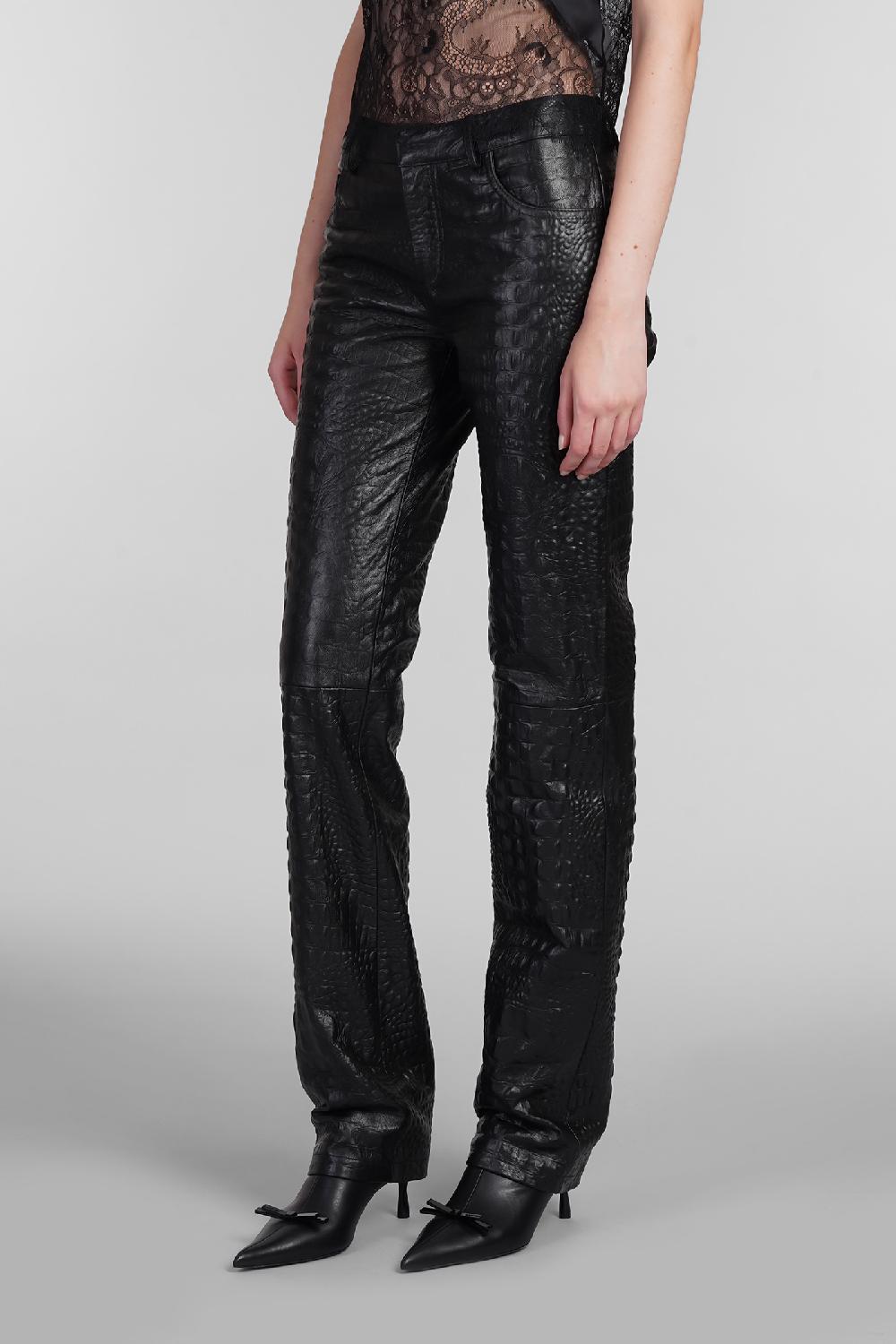 Deliberti Blumarine Pantalone in pelle nera cod. 403540 - Deliberti The Luxury Shopping Fino Al -60%