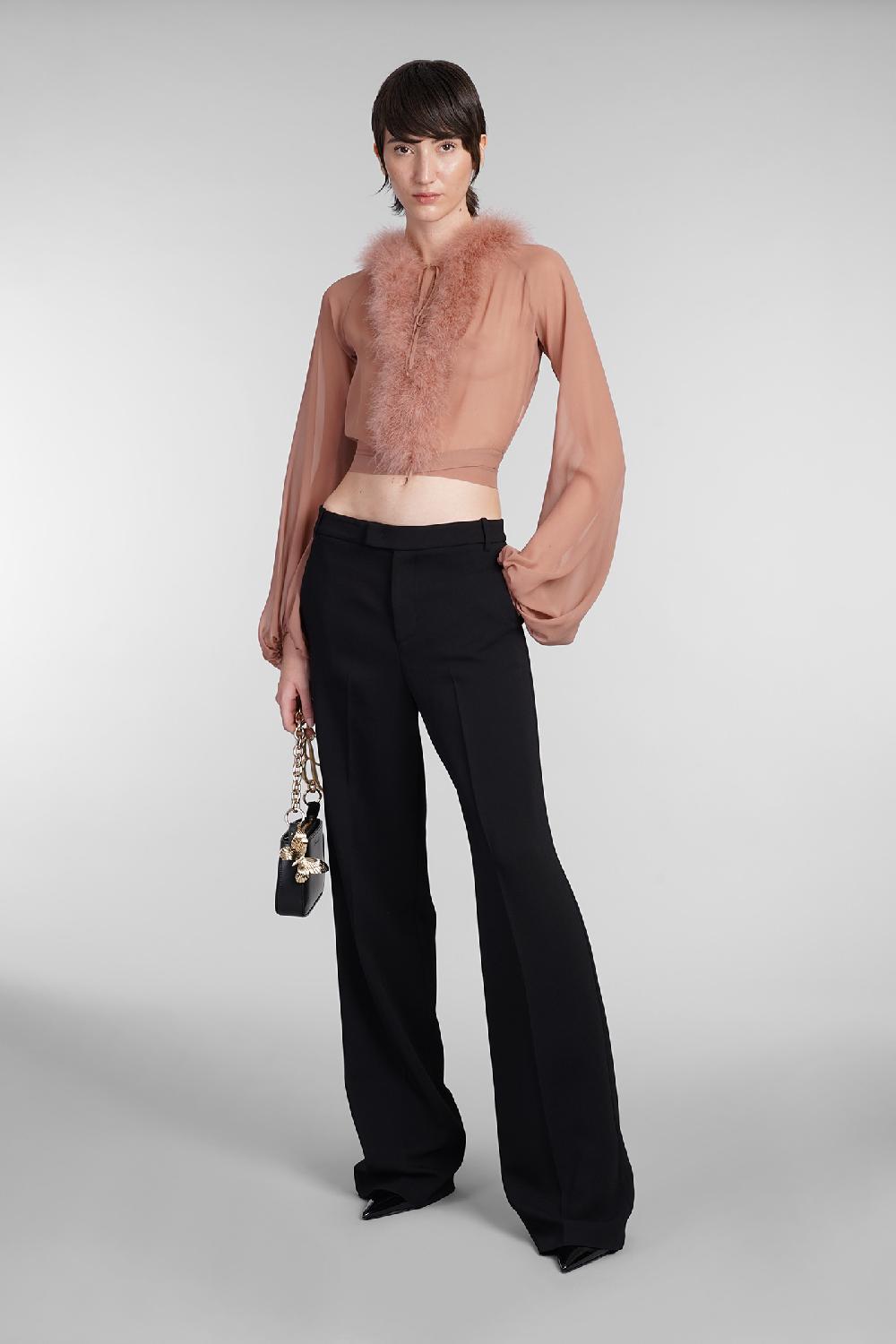 Deliberti Blumarine Pantalone in viscosa nera cod. 403545 - Deliberti The Luxury Shopping Saldi Di Fabbrica