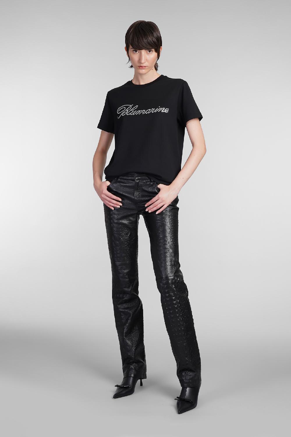 Deliberti Blumarine T-shirt in cotone nero cod. 403560 - Deliberti The Luxury Shopping Qualità