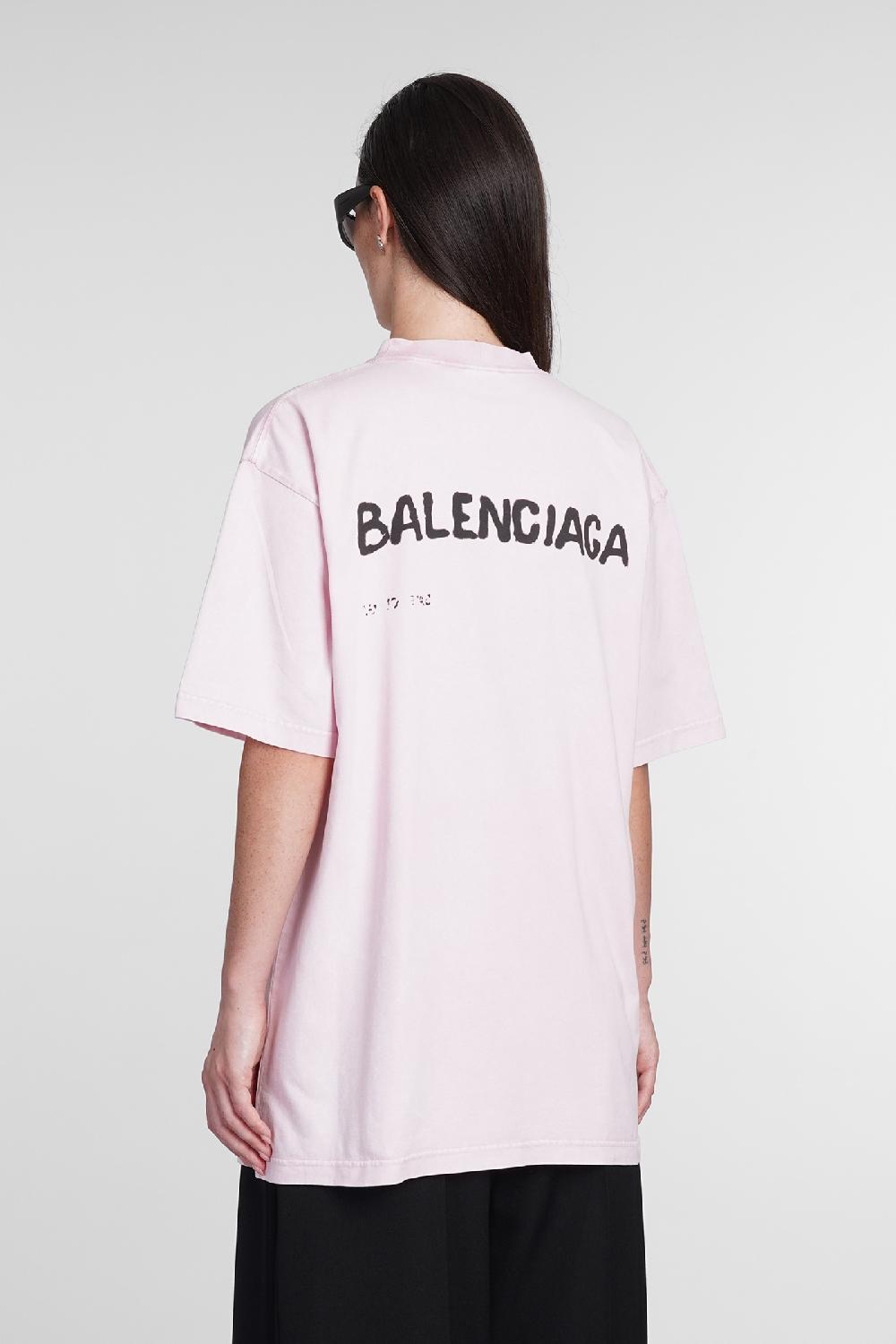 Deliberti Balenciaga T-shirt in cotone rosa cod. 386200 - Deliberti The Luxury Shopping Promozione Limitata