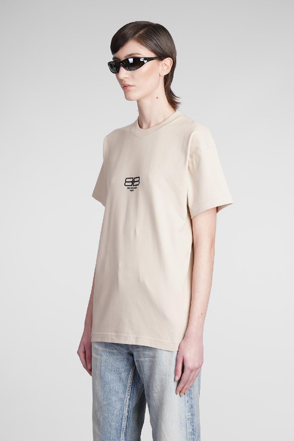 Deliberti Balenciaga T-shirt in cotone beige cod. 371692 - Deliberti The Luxury Shopping Prezzo Ridotto