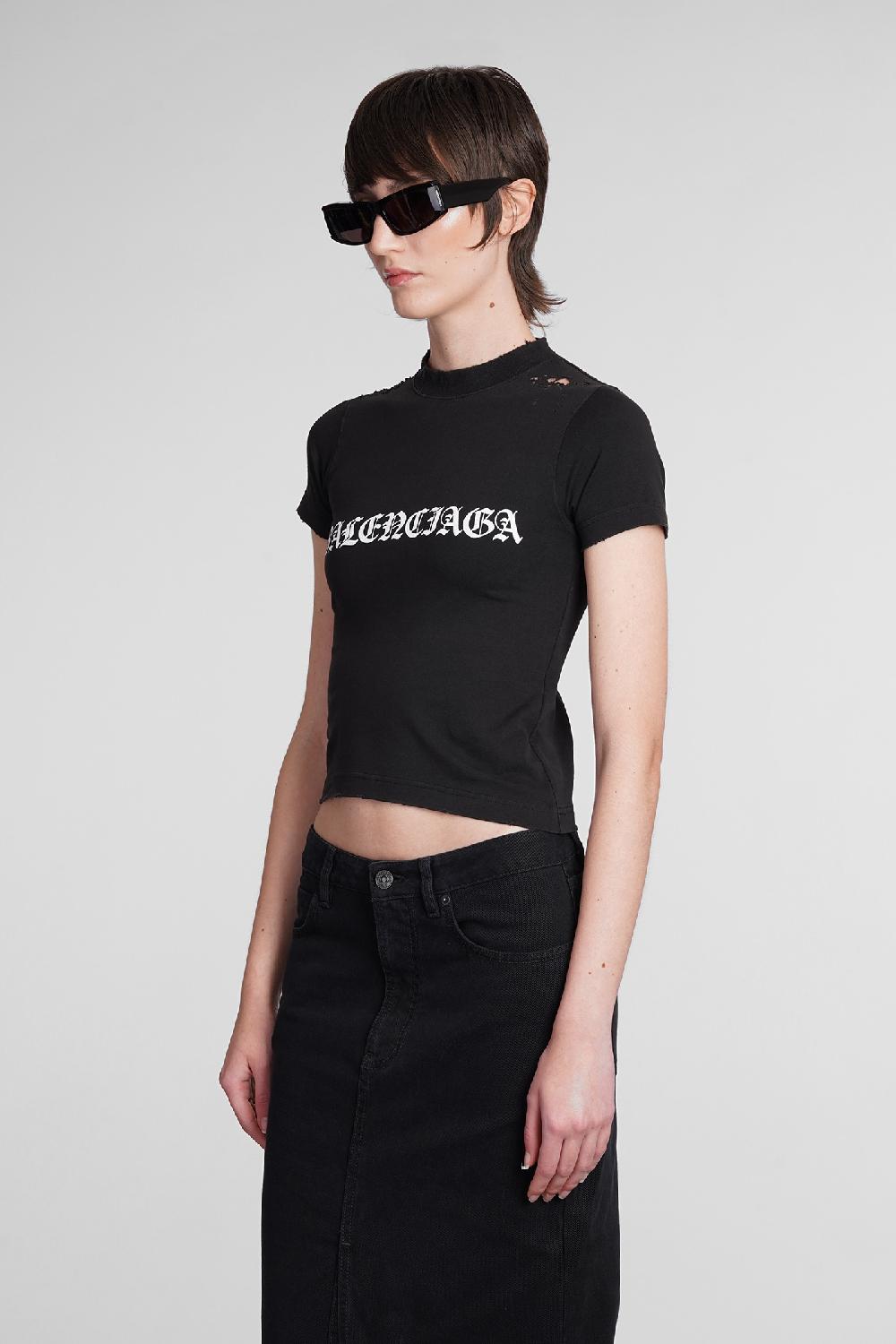Deliberti Balenciaga T-shirt in cotone nero cod. 398909 - Deliberti The Luxury Shopping Convenienza