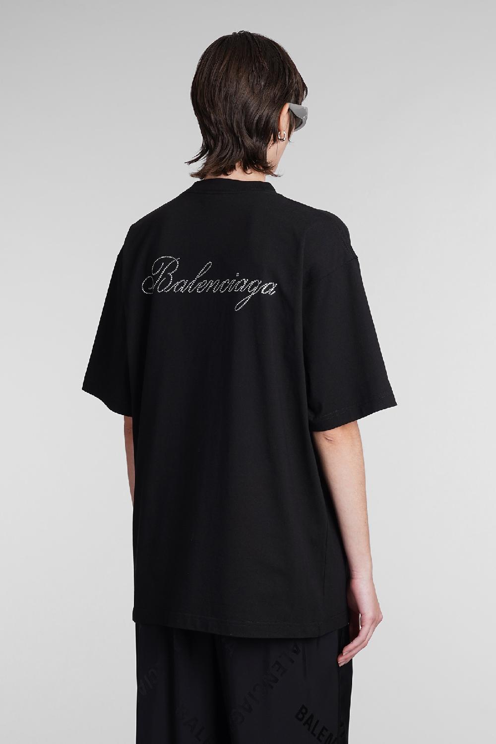 Deliberti Balenciaga T-shirt in cotone nero cod. 393398 - Deliberti The Luxury Shopping Presa