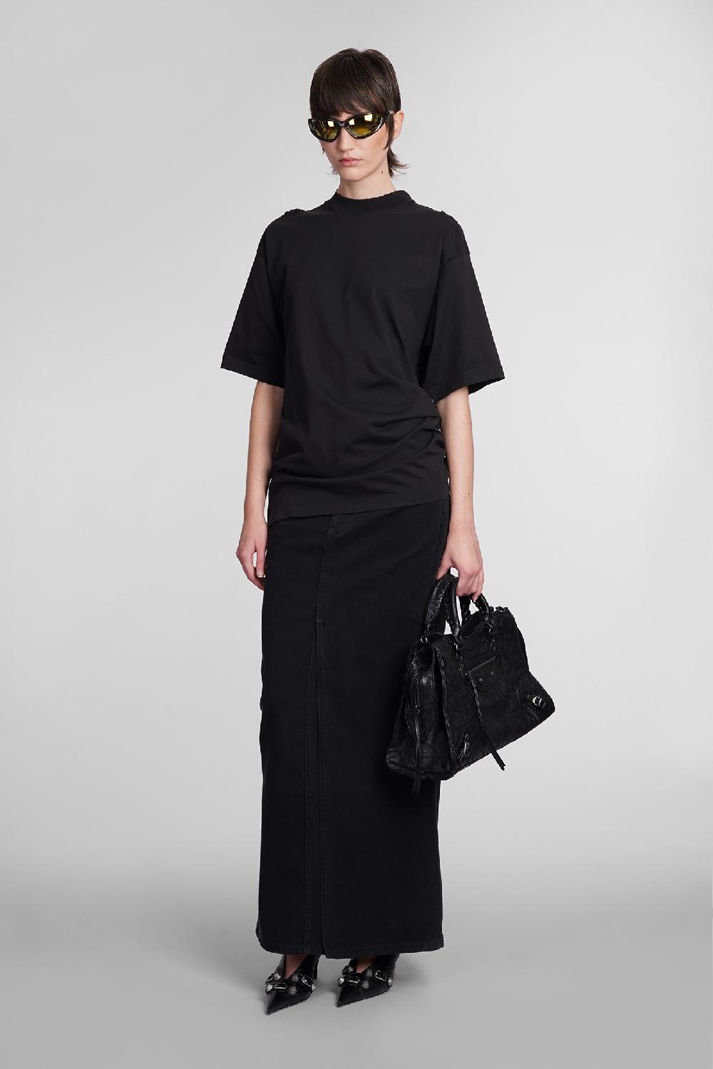Deliberti Balenciaga T-shirt in cotone nero cod. 398910 - Deliberti The Luxury Shopping Sconto