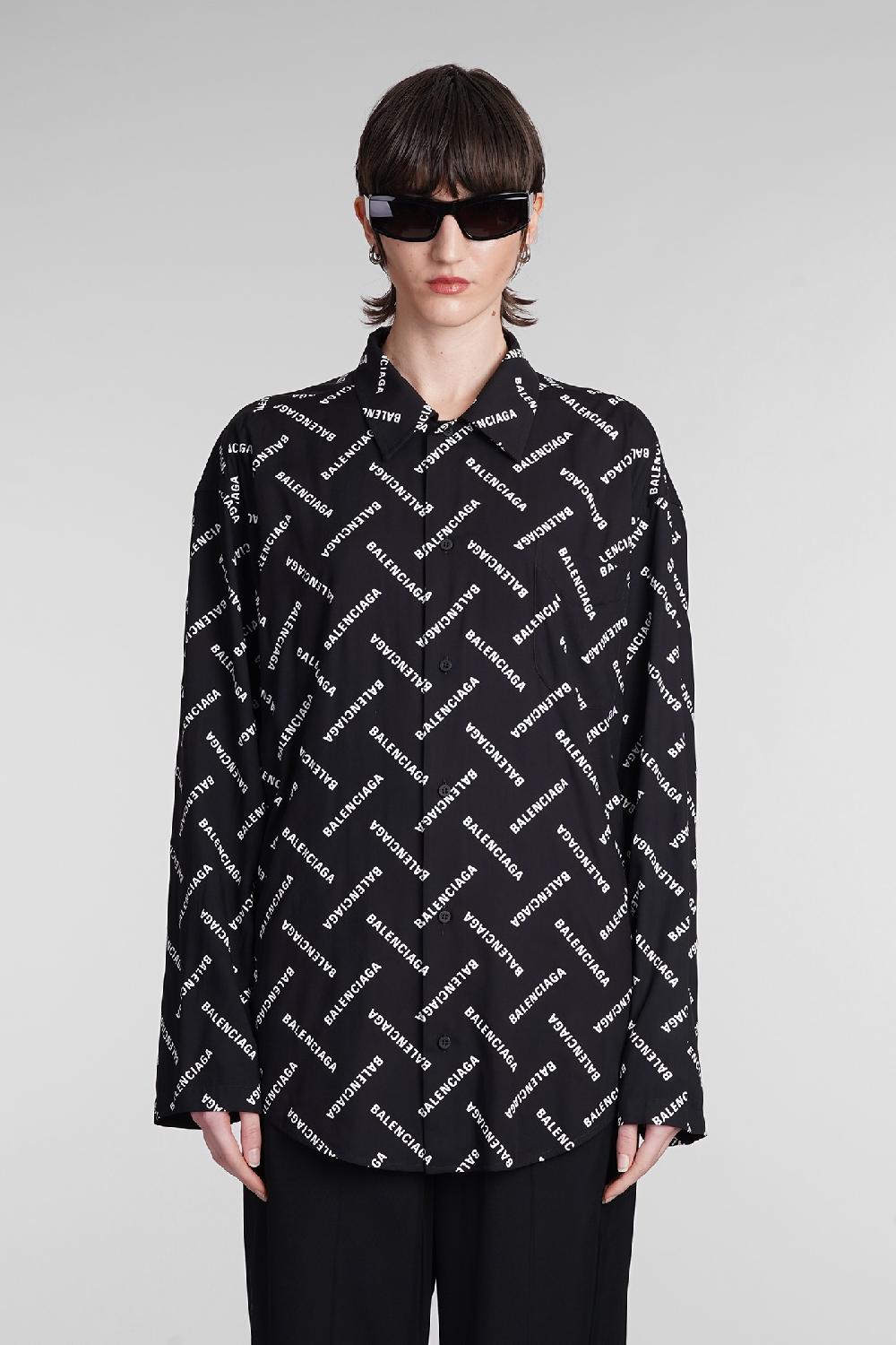 Deliberti Balenciaga Camicia in viscosa nera cod. 393396 - Deliberti The Luxury Shopping