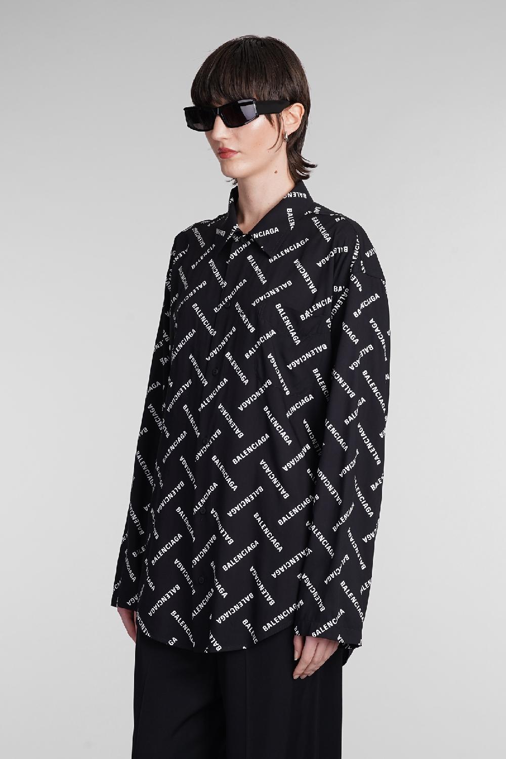 Deliberti Balenciaga Camicia in viscosa nera cod. 393396 - Deliberti The Luxury Shopping Outlet