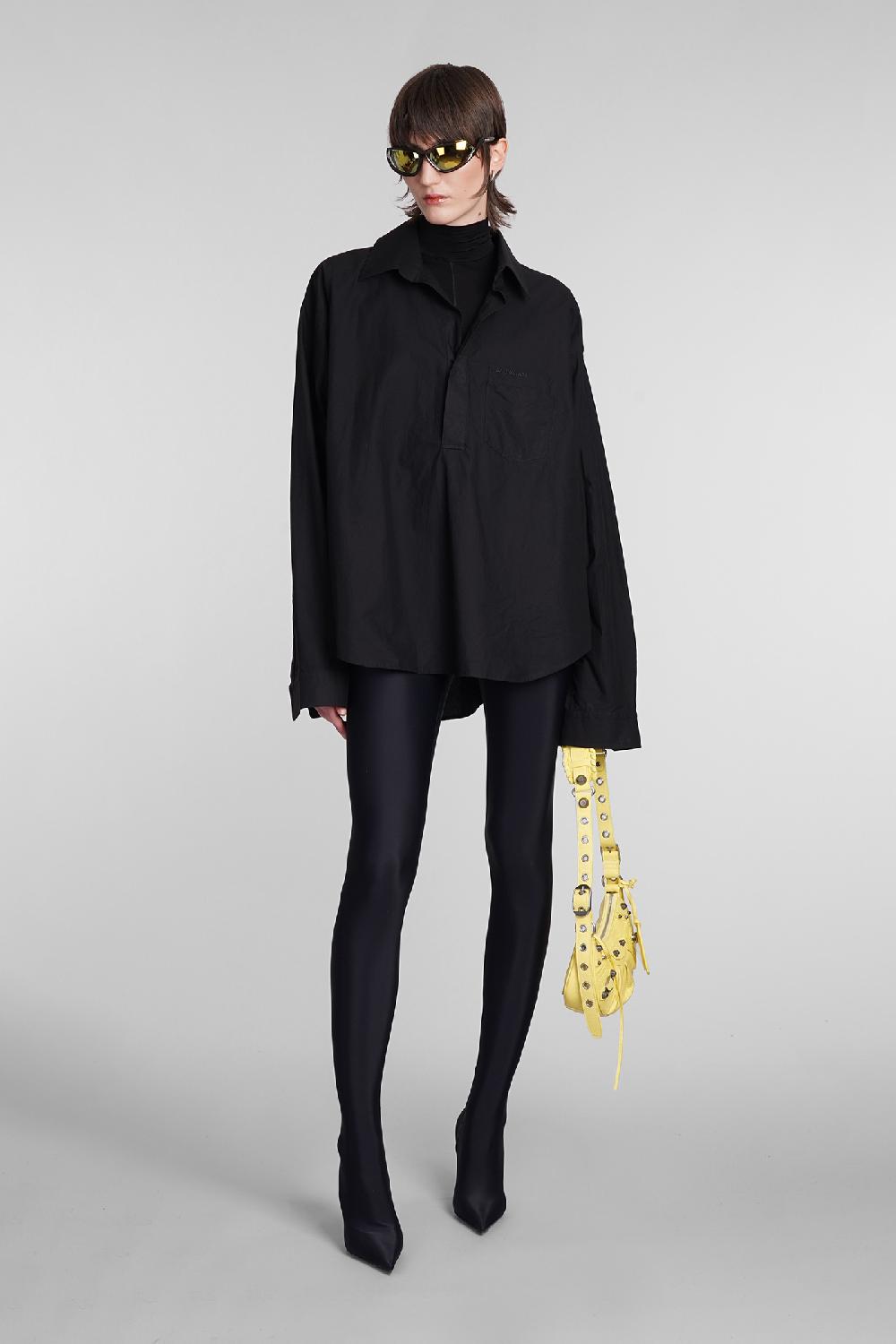 Deliberti Balenciaga Blusa in cotone nero cod. 398321 - Deliberti The Luxury Shopping Vendita Economica