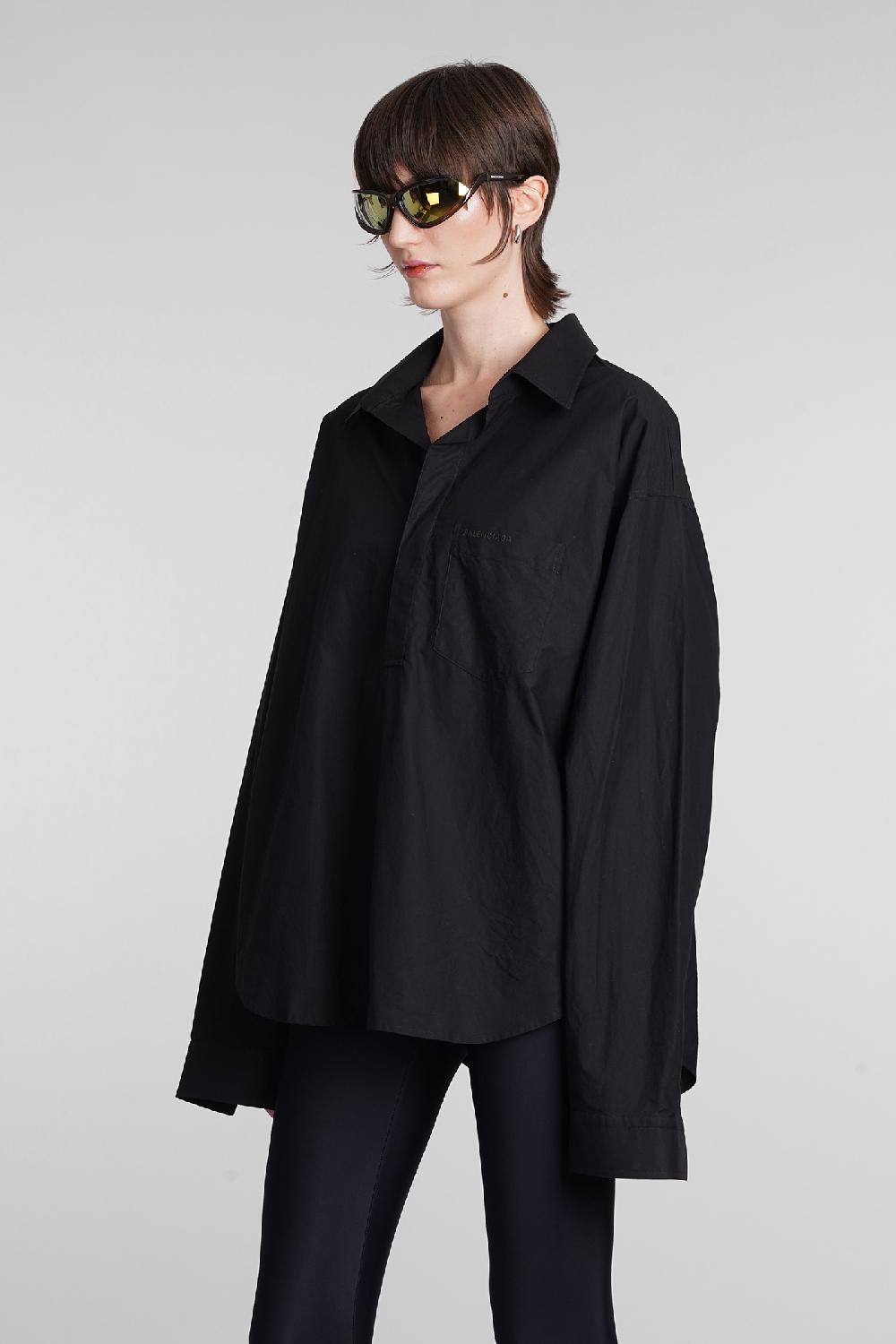 Deliberti Balenciaga Blusa in cotone nero cod. 398321 - Deliberti The Luxury Shopping Vendita Economica