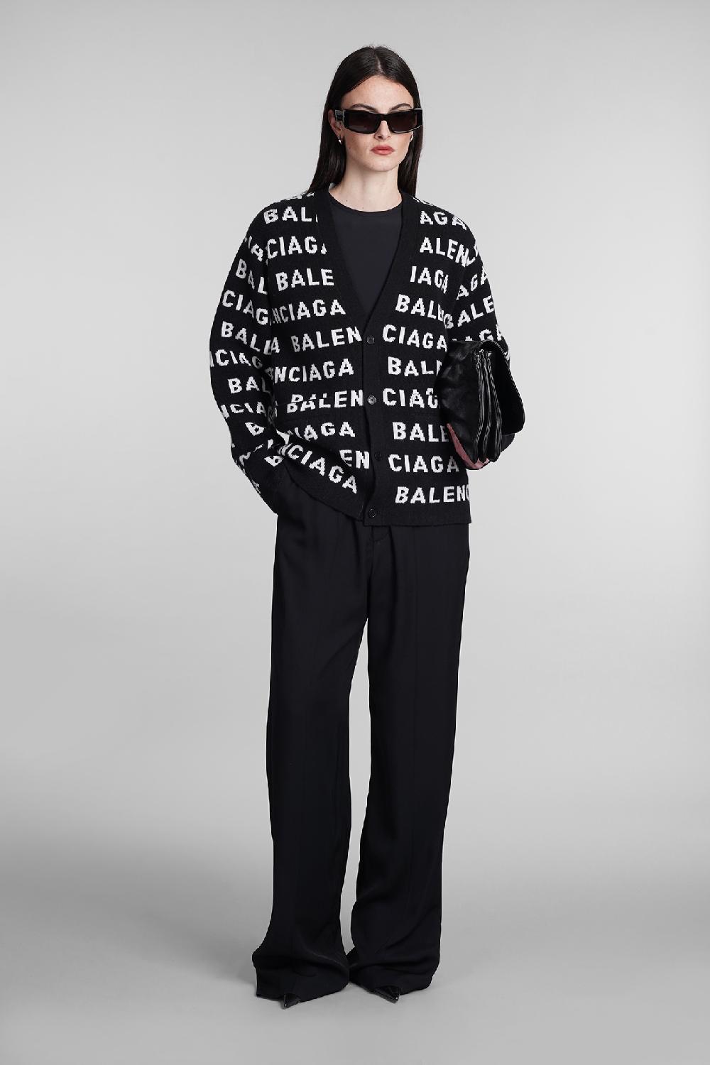 Deliberti Balenciaga Cardigan in lana nera cod. 393403 - Deliberti The Luxury Shopping Saldi Di Fabbrica