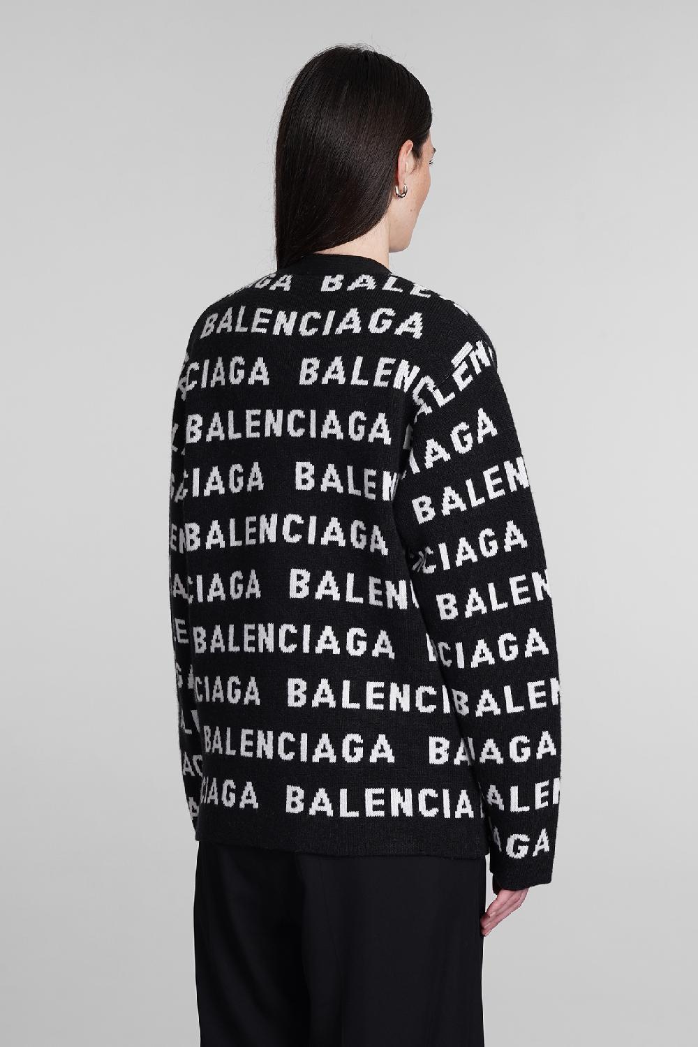 Deliberti Balenciaga Cardigan in lana nera cod. 393403 - Deliberti The Luxury Shopping Saldi Di Fabbrica
