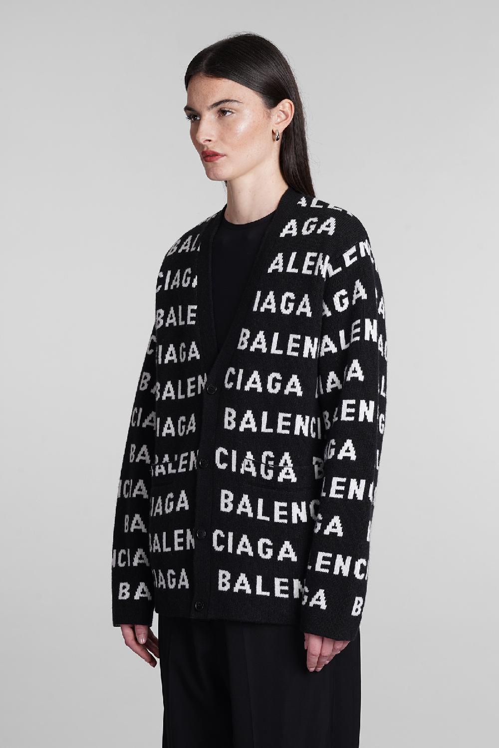 Deliberti Balenciaga Cardigan in lana nera cod. 393403 - Deliberti The Luxury Shopping Saldi Di Fabbrica
