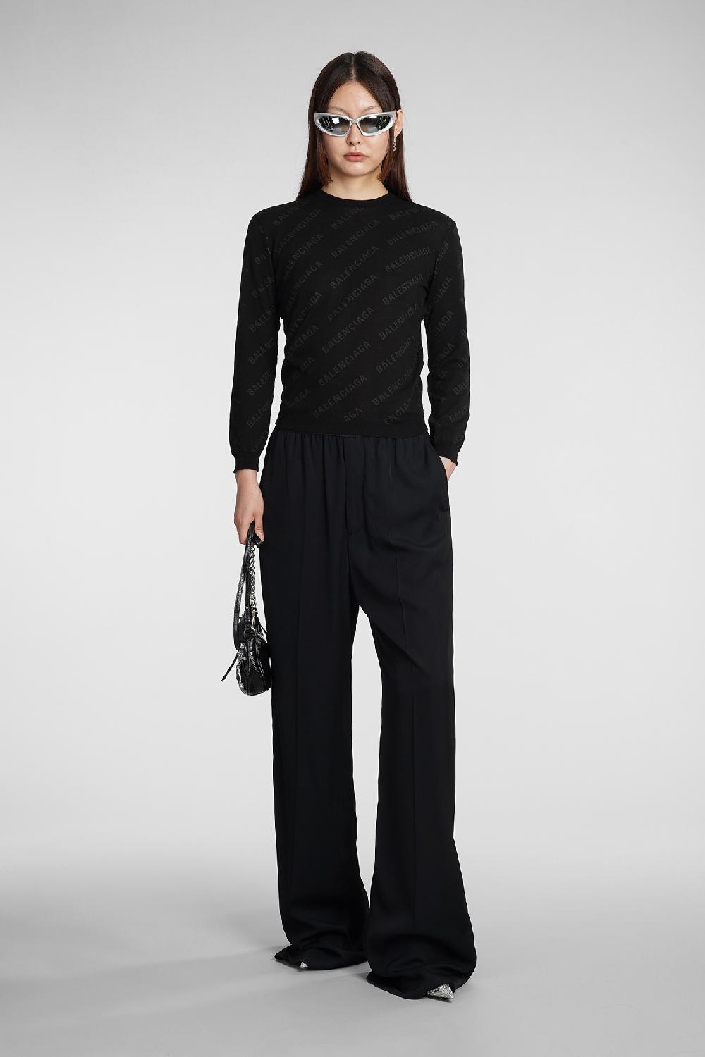 Deliberti Balenciaga Pantalone in viscosa nera cod. 383719 - Deliberti The Luxury Shopping Nuova