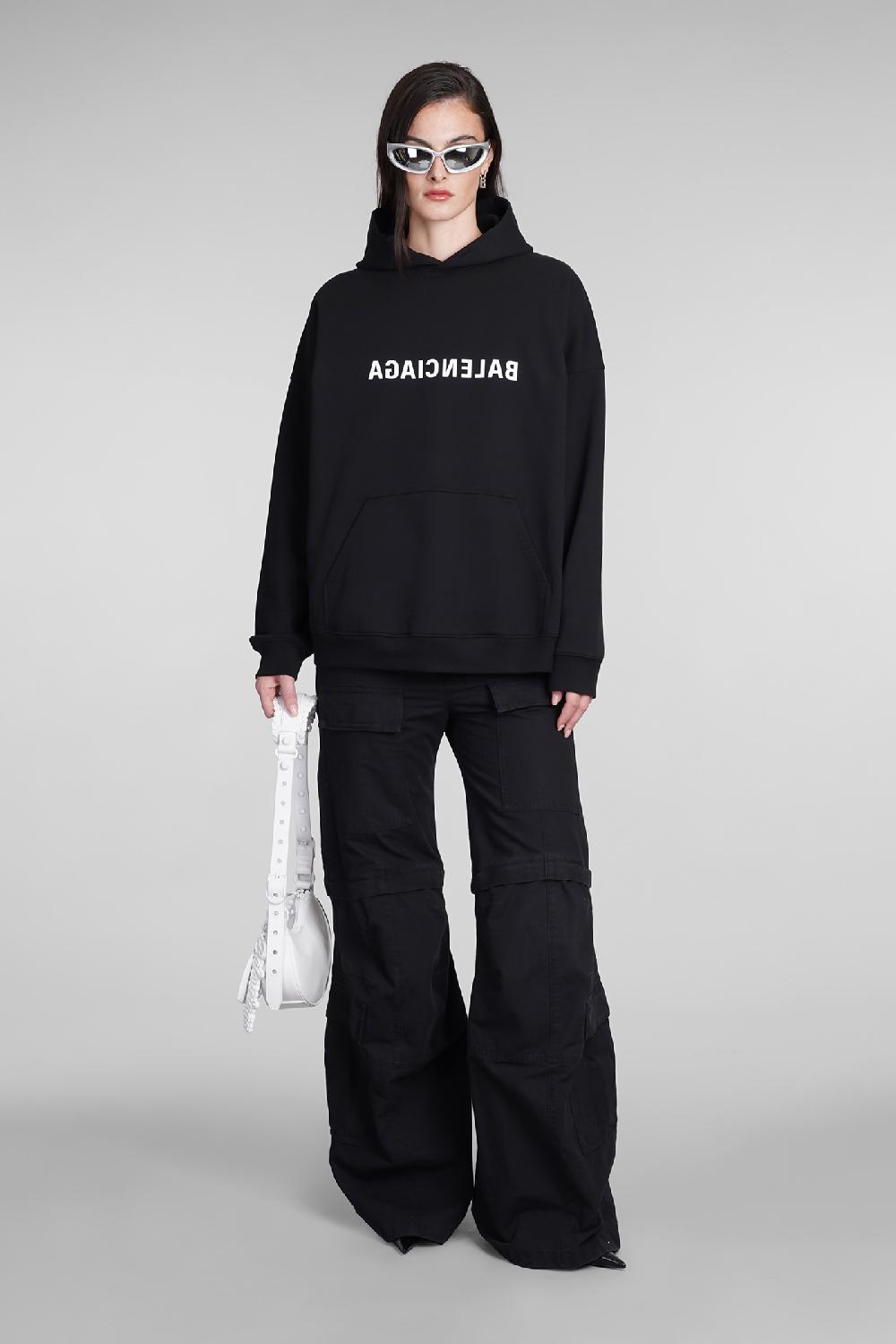 Deliberti Balenciaga Felpa in cotone nero cod. 390883 - Deliberti The Luxury Shopping Moda
