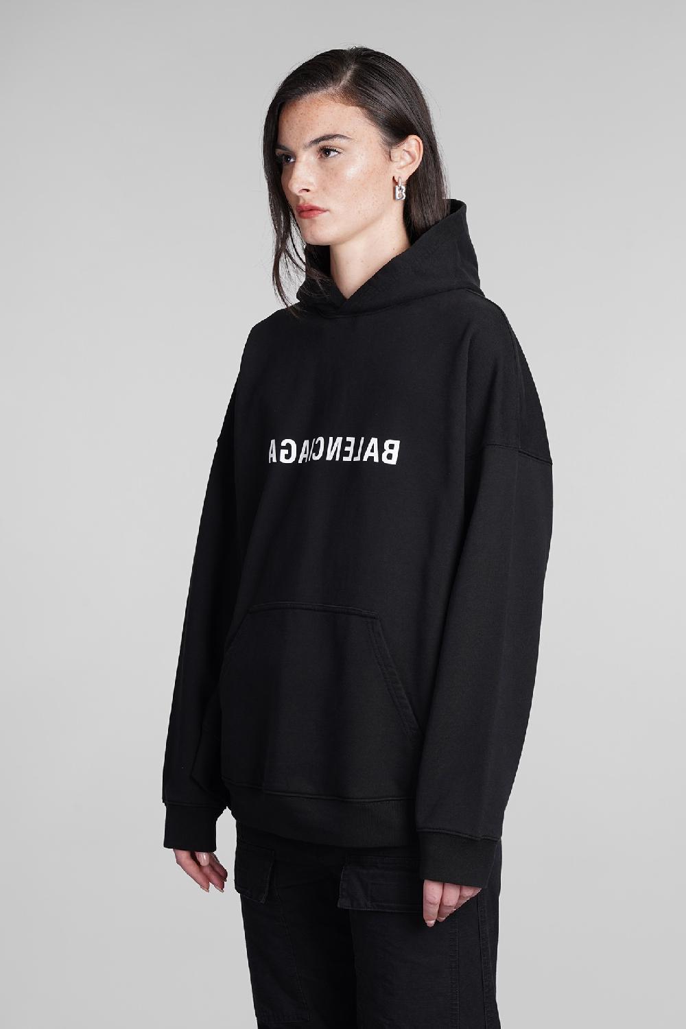 Deliberti Balenciaga Felpa in cotone nero cod. 390883 - Deliberti The Luxury Shopping Moda