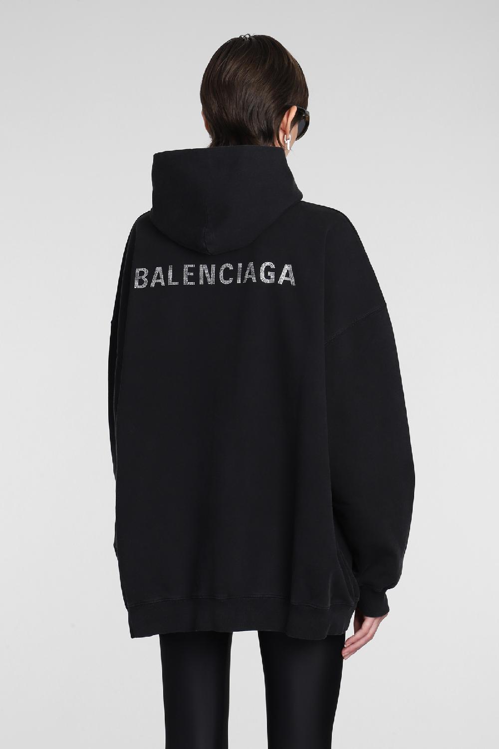 Deliberti Balenciaga Felpa in cotone nero cod. 381736 - Deliberti The Luxury Shopping Italy