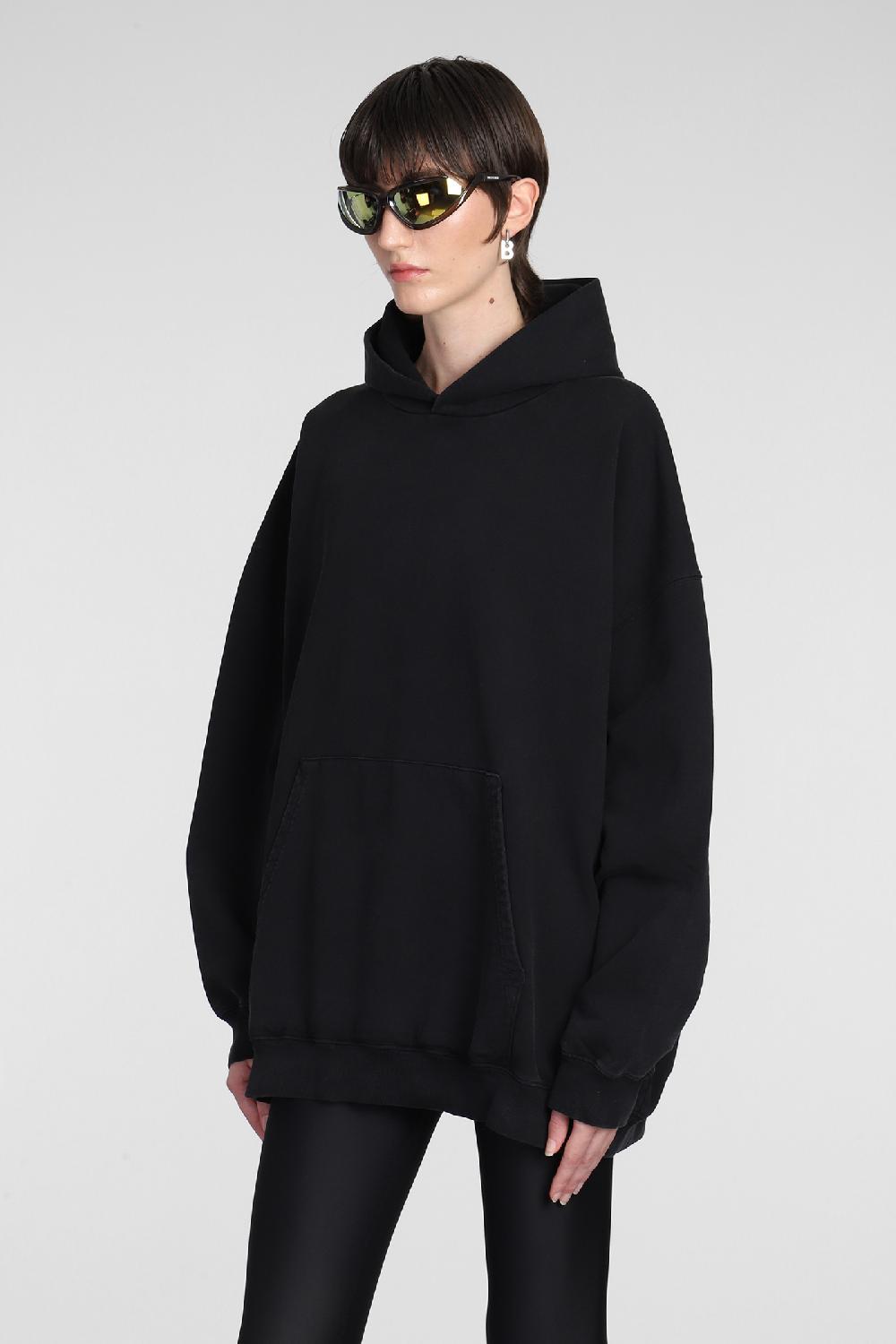 Deliberti Balenciaga Felpa in cotone nero cod. 381736 - Deliberti The Luxury Shopping Italy