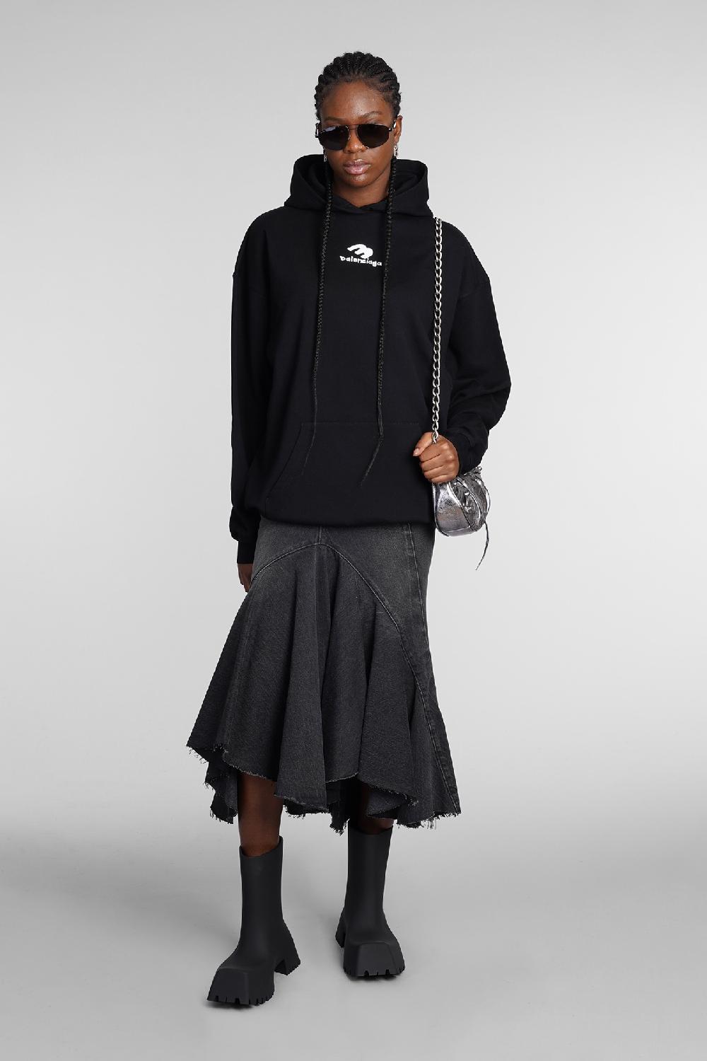 Deliberti Balenciaga Felpa in cotone nero cod. 362932 - Deliberti The Luxury Shopping Qualità Garantita