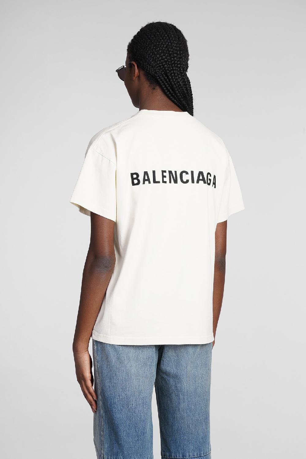 Deliberti Balenciaga T-shirt in cotone beige cod. 362934 - Deliberti The Luxury Shopping Promozione Limitata