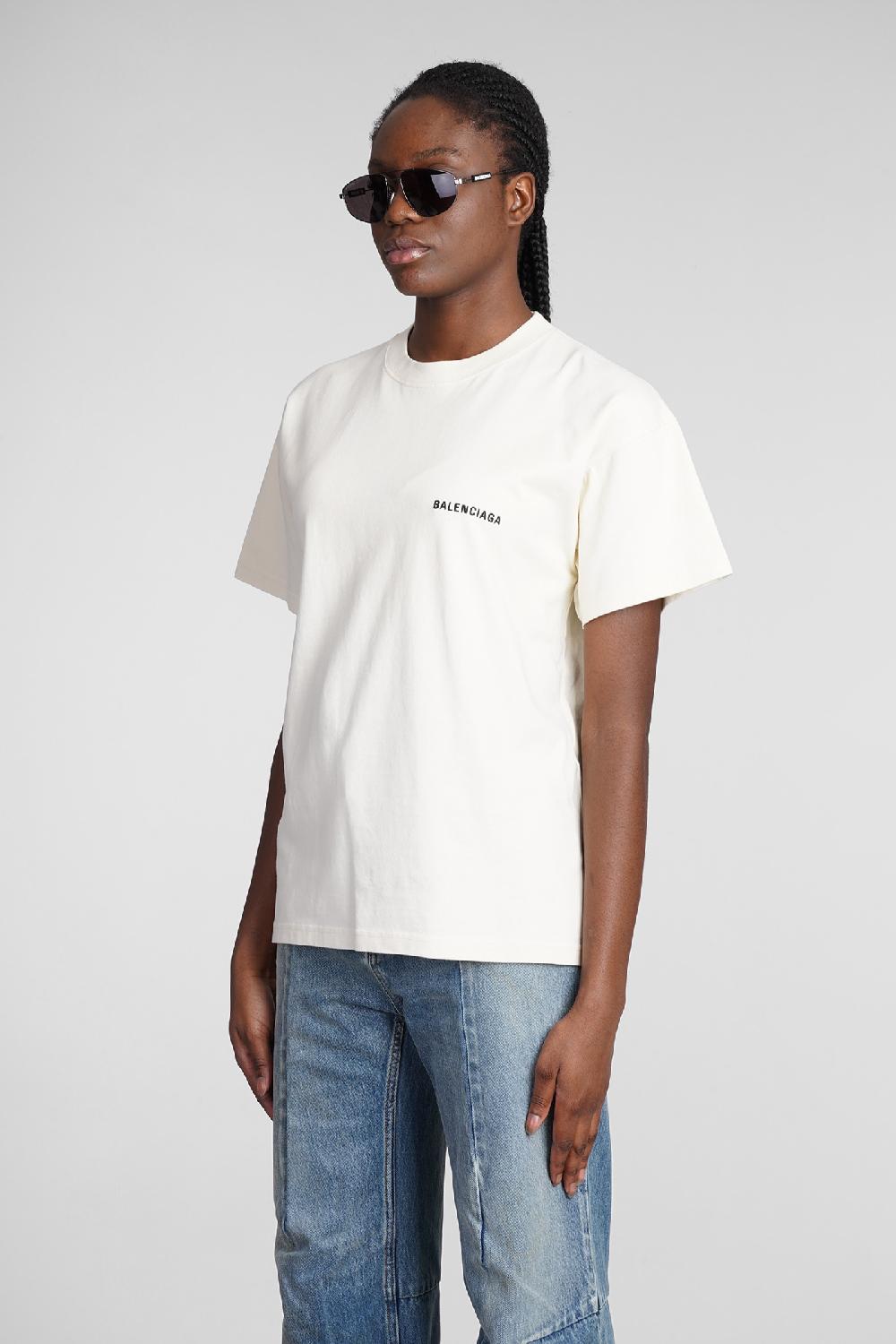 Deliberti Balenciaga T-shirt in cotone beige cod. 362934 - Deliberti The Luxury Shopping Promozione Limitata
