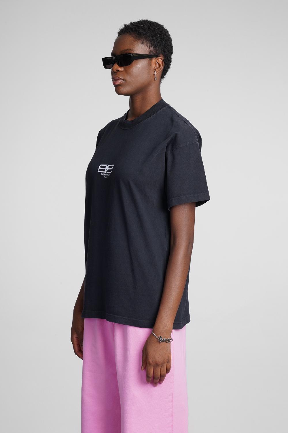 Deliberti Balenciaga T-shirt in cotone nero cod. 354305 - Deliberti The Luxury Shopping Affare Del Giorno