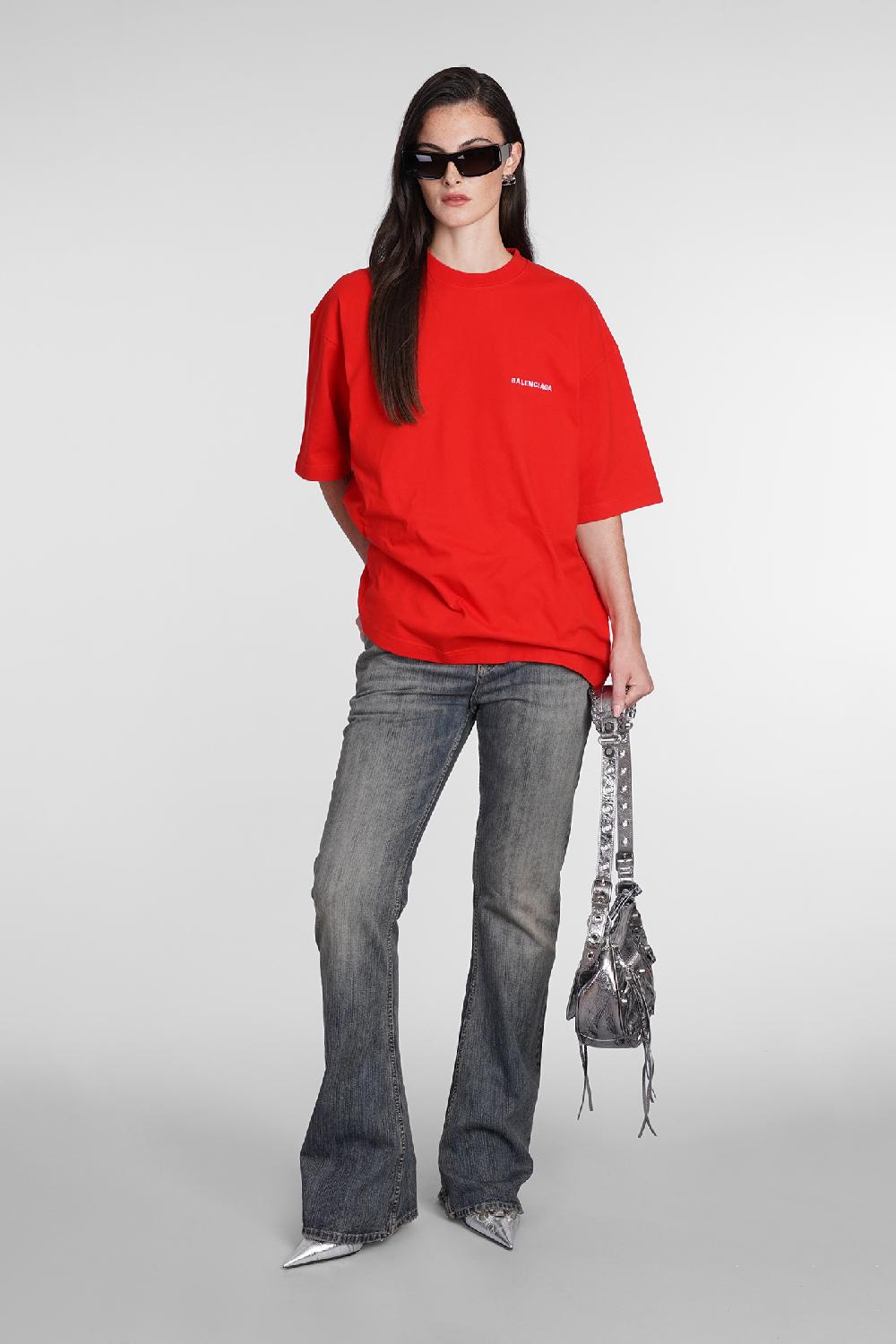 Deliberti Balenciaga T-shirt in cotone rosso cod. 386173 - Deliberti The Luxury Shopping Novità