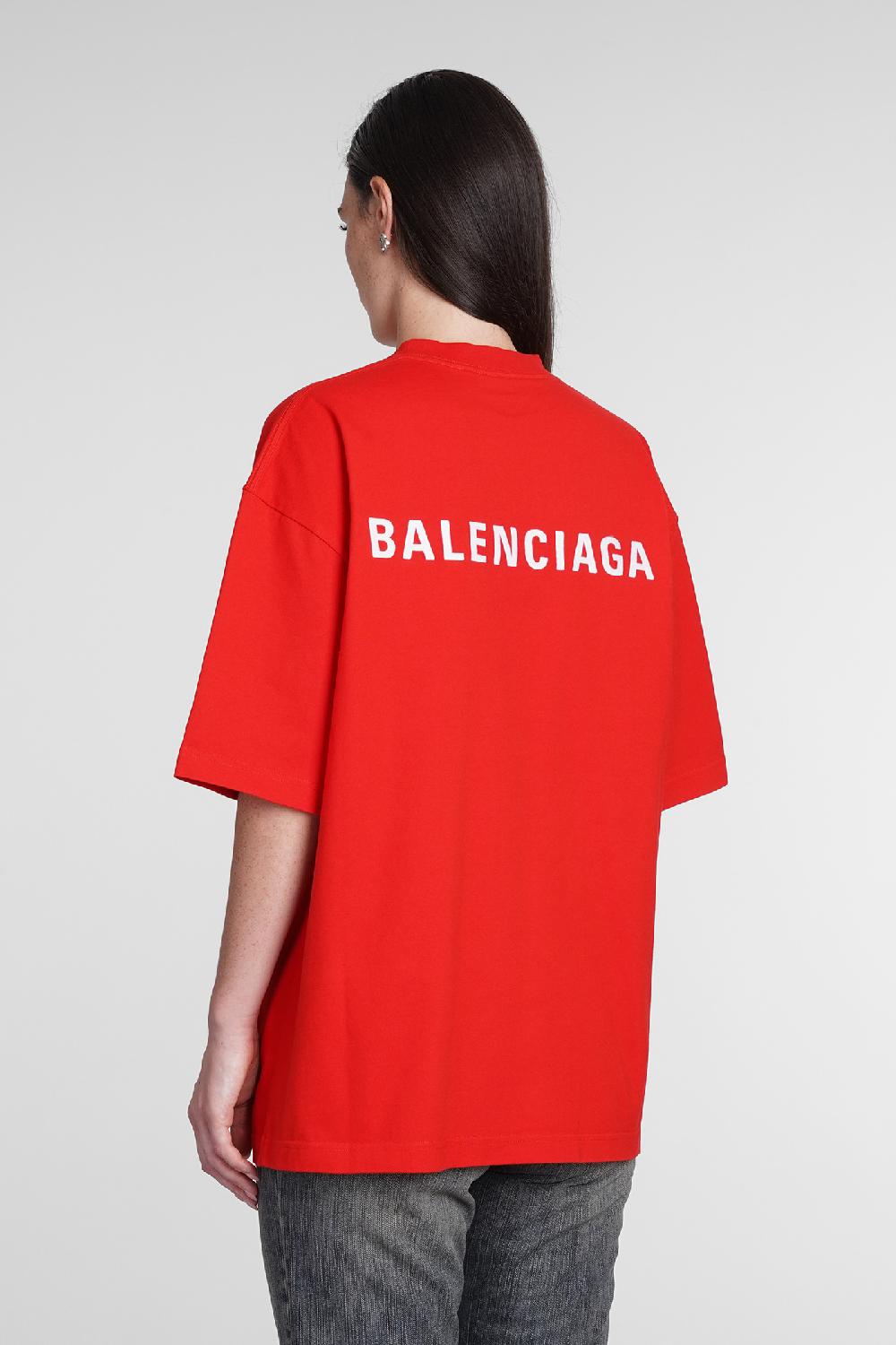 Deliberti Balenciaga T-shirt in cotone rosso cod. 386173 - Deliberti The Luxury Shopping Novità