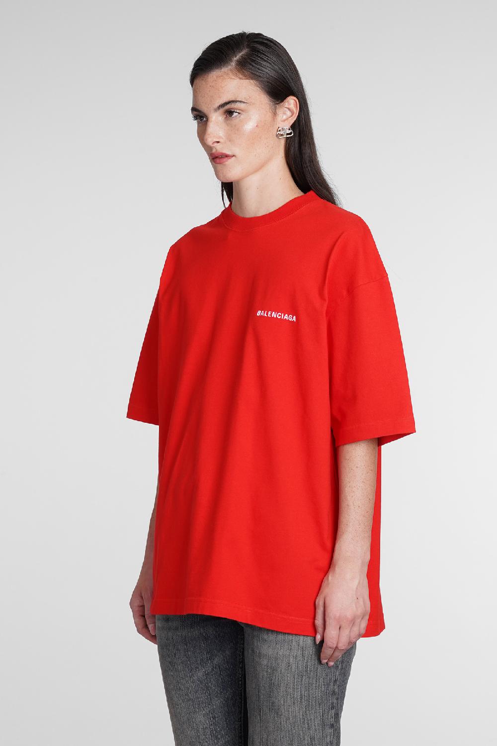 Deliberti Balenciaga T-shirt in cotone rosso cod. 386173 - Deliberti The Luxury Shopping Novità