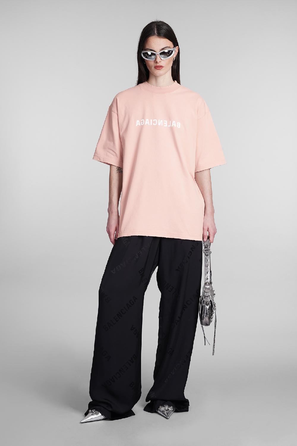 Deliberti Balenciaga T-shirt in cotone rosa cod. 394990 - Deliberti The Luxury Shopping Presa