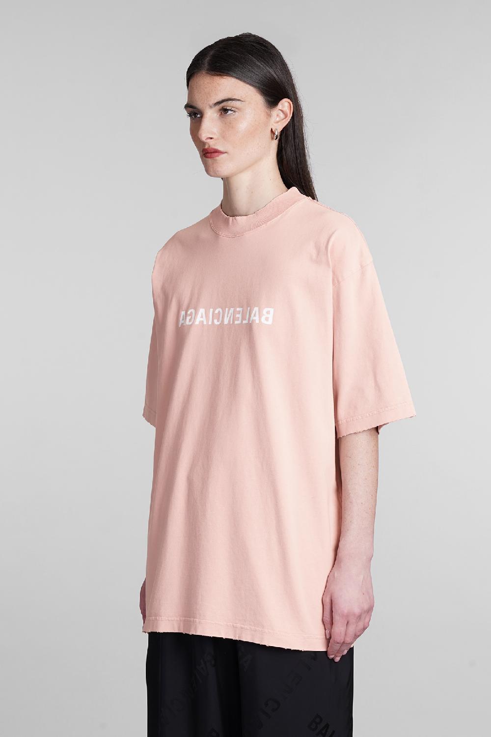 Deliberti Balenciaga T-shirt in cotone rosa cod. 394990 - Deliberti The Luxury Shopping Presa