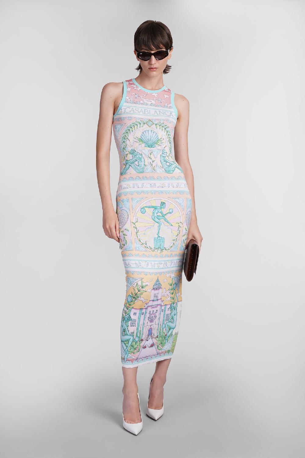 Deliberti Casablanca Abito in viscosa multicolor cod. 402436 - Deliberti The Luxury Shopping Vendita Calda