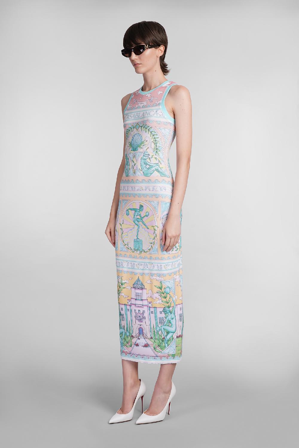 Deliberti Casablanca Abito in viscosa multicolor cod. 402436 - Deliberti The Luxury Shopping Vendita Calda