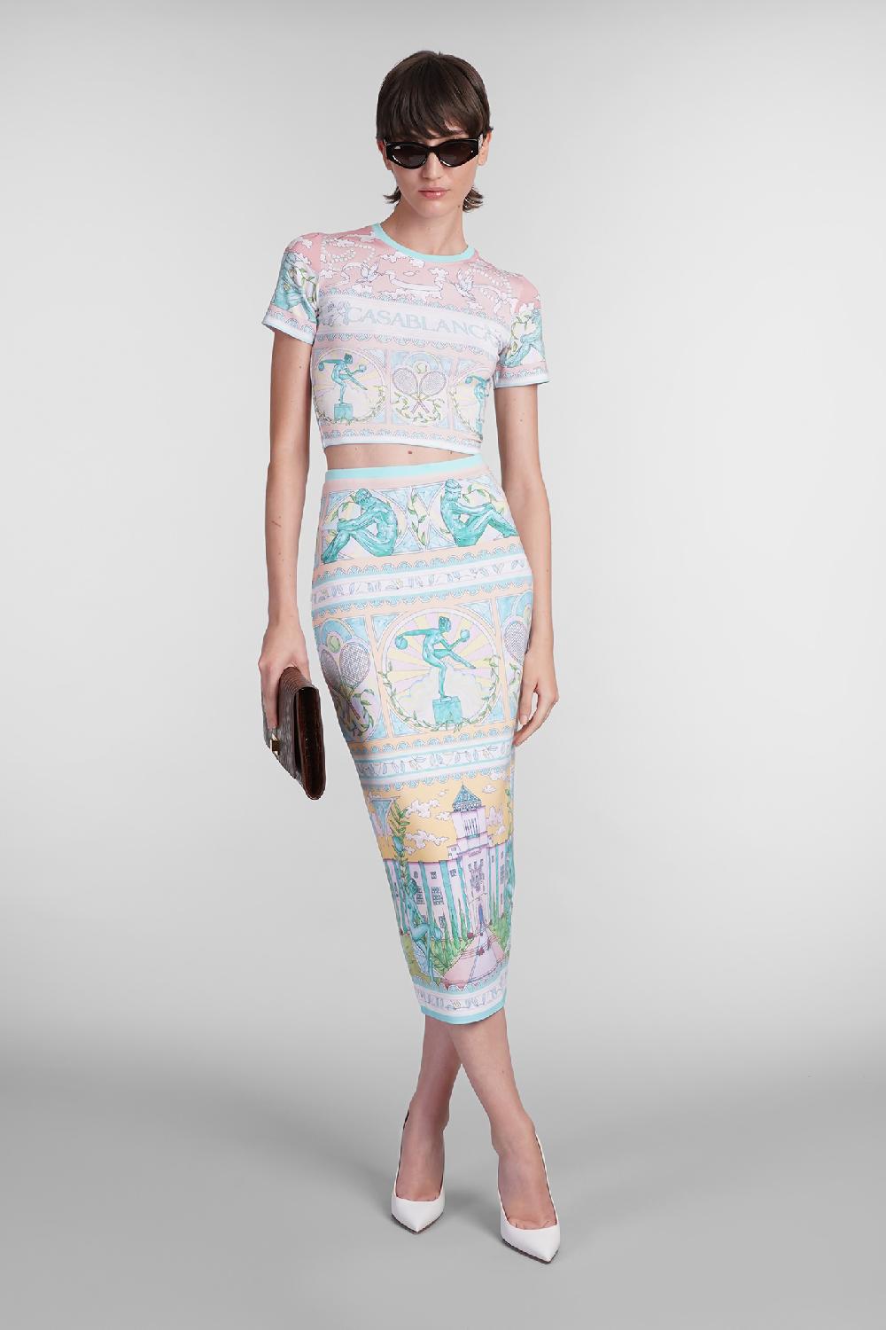 Deliberti Casablanca Gonna in viscosa multicolor cod. 402444 - Deliberti The Luxury Shopping Moda