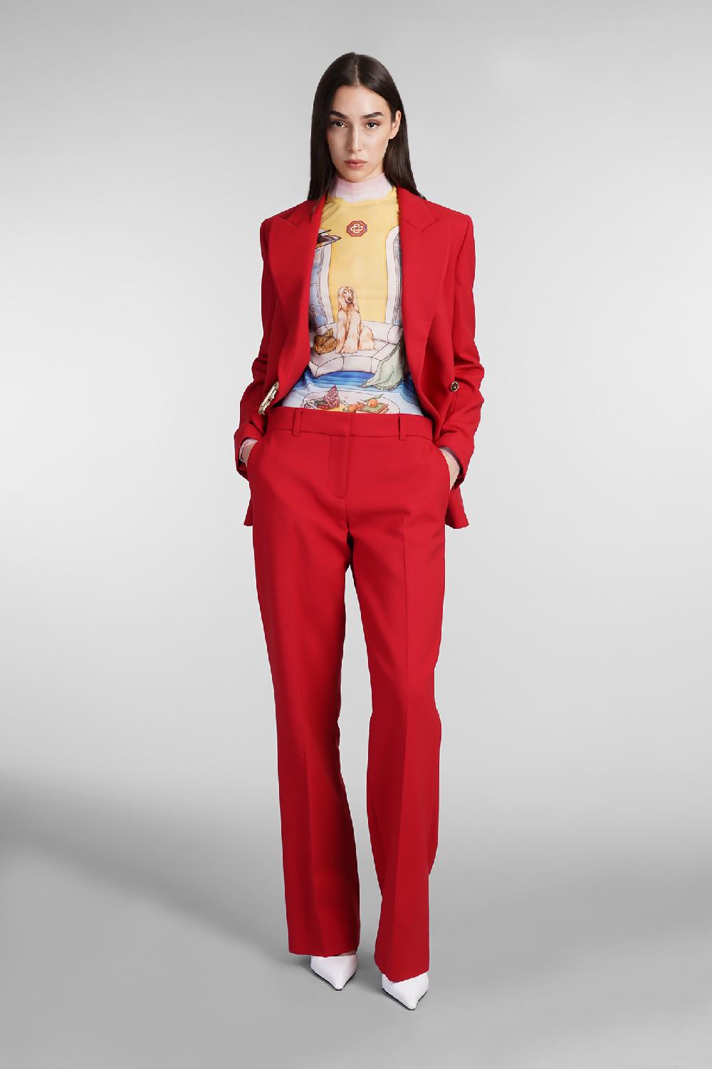 Deliberti Casablanca Pantalone in lana rossa cod. 409066 - Deliberti The Luxury Shopping Acquista Ora