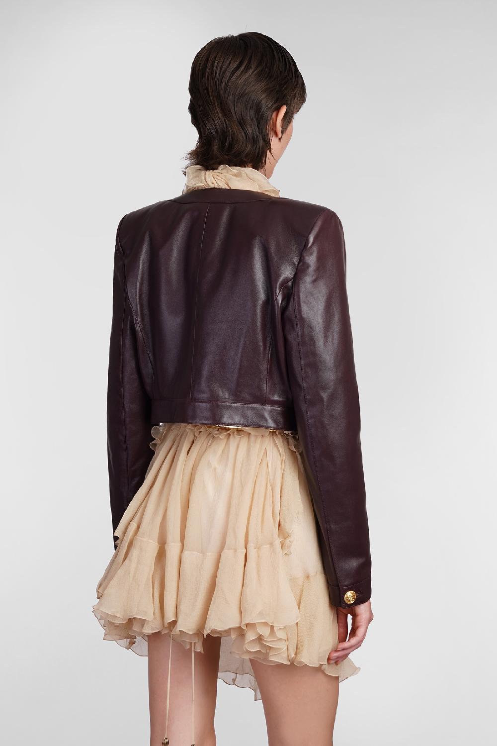Deliberti Chloé Giacca in pelle in pelle bordeaux cod. 404213 - Deliberti The Luxury Shopping Convenienza