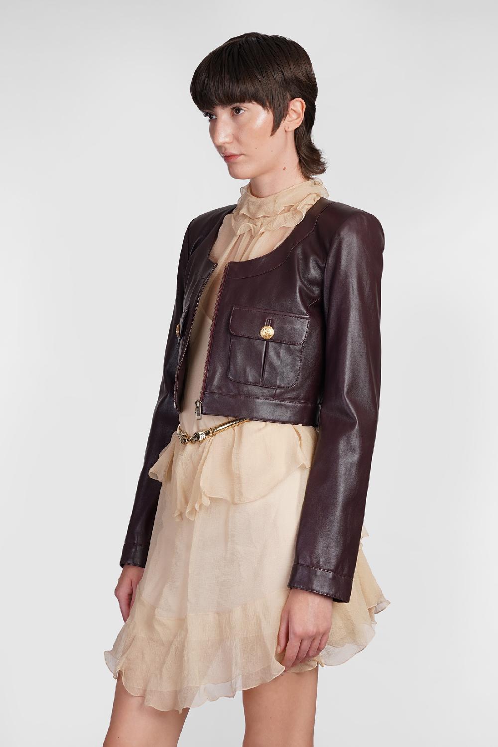 Deliberti Chloé Giacca in pelle in pelle bordeaux cod. 404213 - Deliberti The Luxury Shopping Convenienza