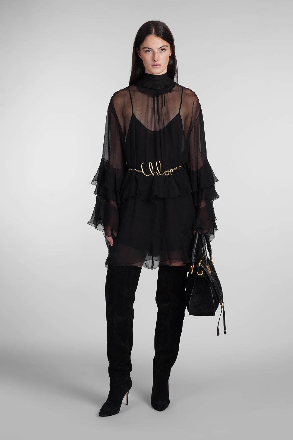 Deliberti Chloé Abito in seta nera cod. 404201 - Deliberti The Luxury Shopping Novità