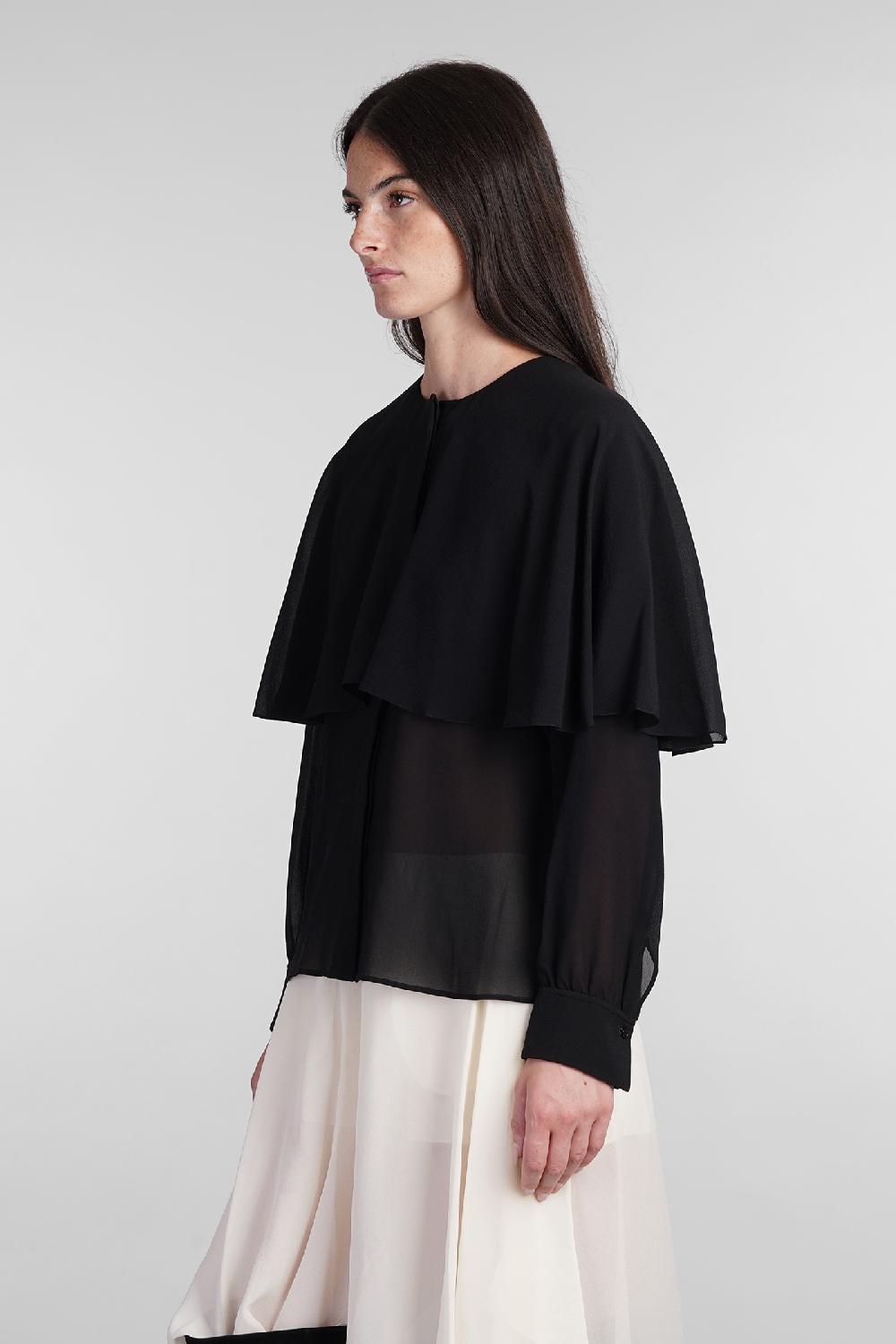 Deliberti Chloé Blusa in seta nera cod. 404203 - Deliberti The Luxury Shopping Sconto