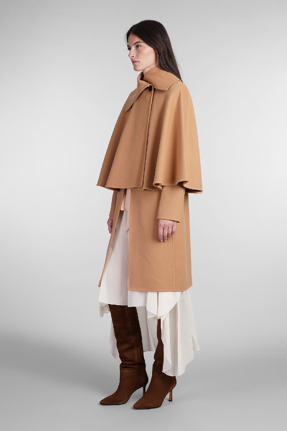Deliberti Chloé Cappotto in lana e cashmere cammello cod. 404207 - Deliberti The Luxury Shopping Outlet